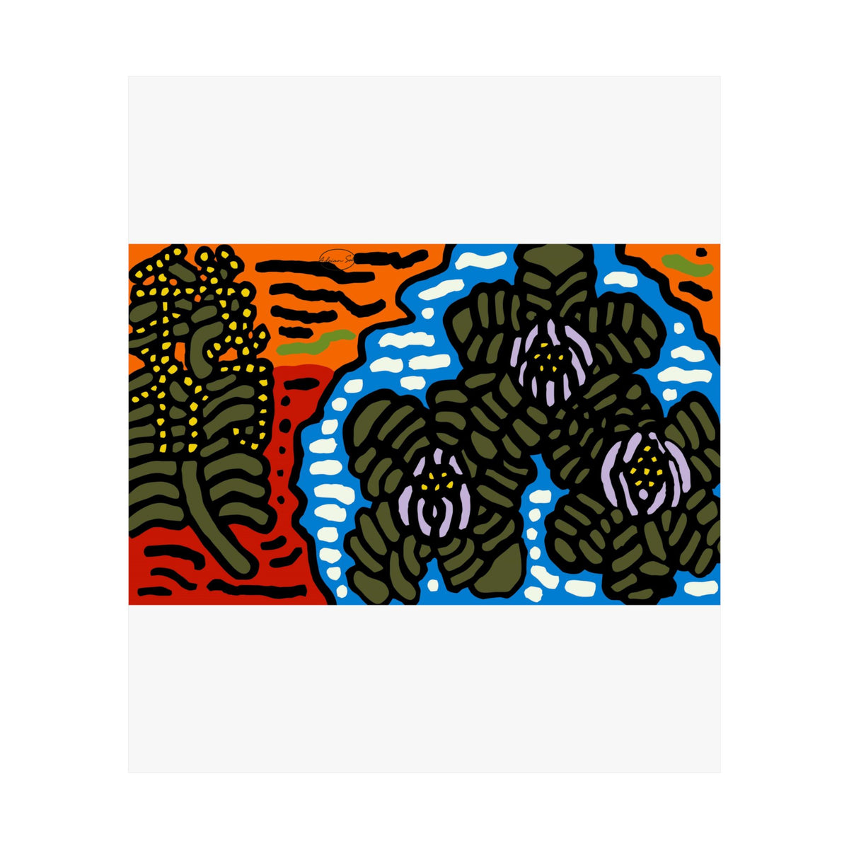The Sri Lankan water lilies meets the Australian wattle Matte Poster Vertical (Large)