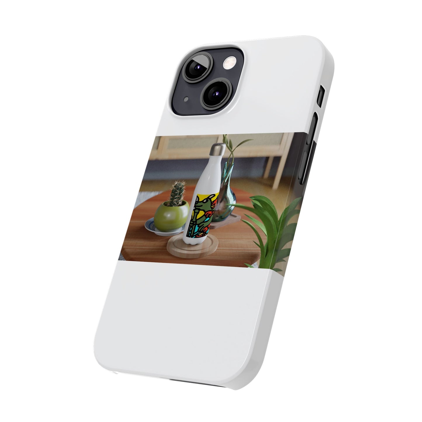 Two dragons enjoying a feast together Slim Phone Case