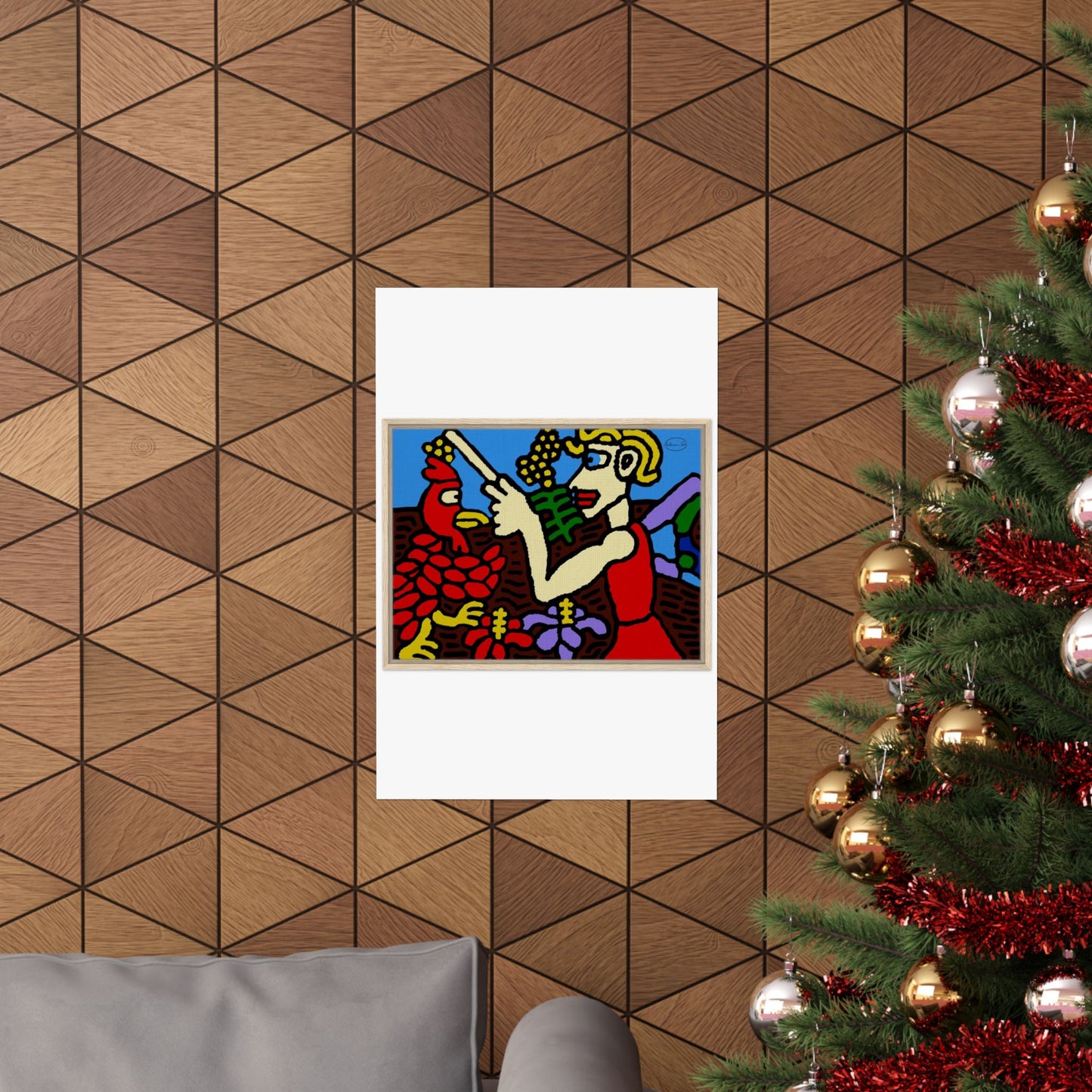 The hen gaining a blessing from a fairy Matte Poster Vertical (Large)