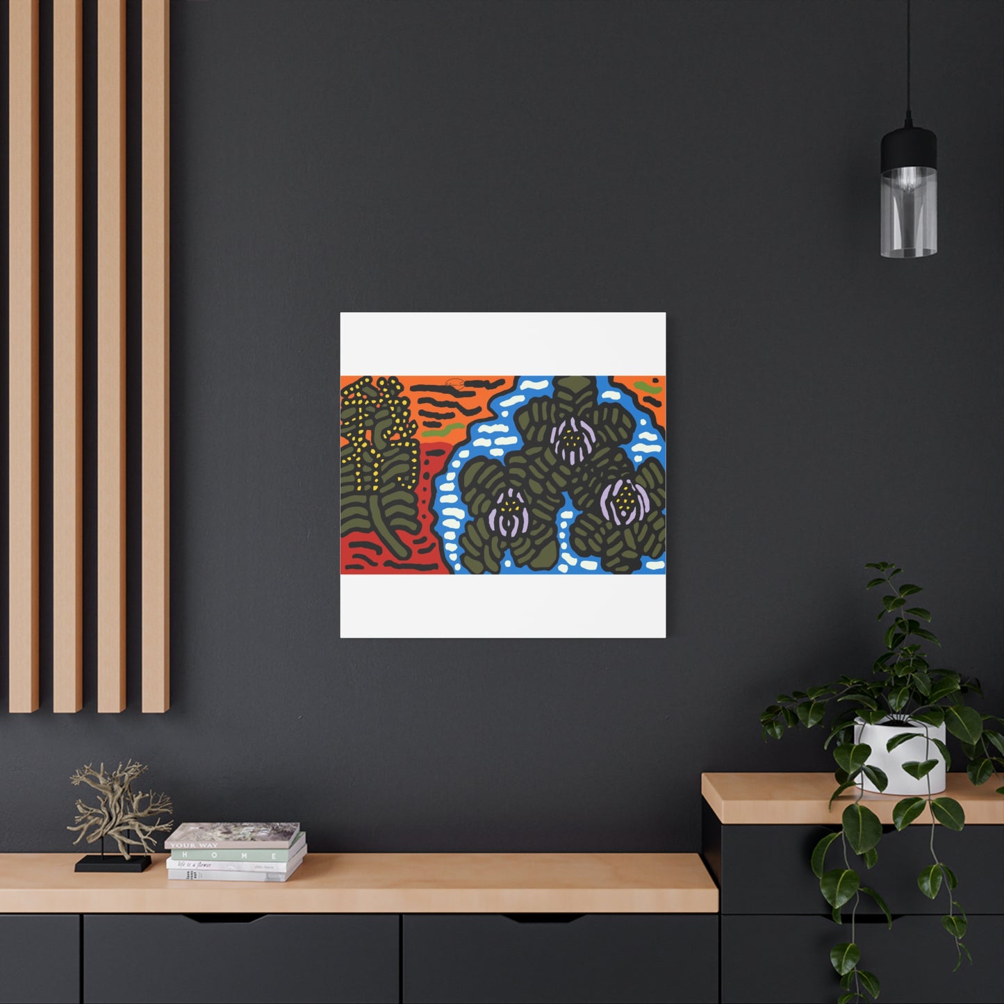 The Sri Lankan water lilies meets the Australian wattle Canvas (Small)
