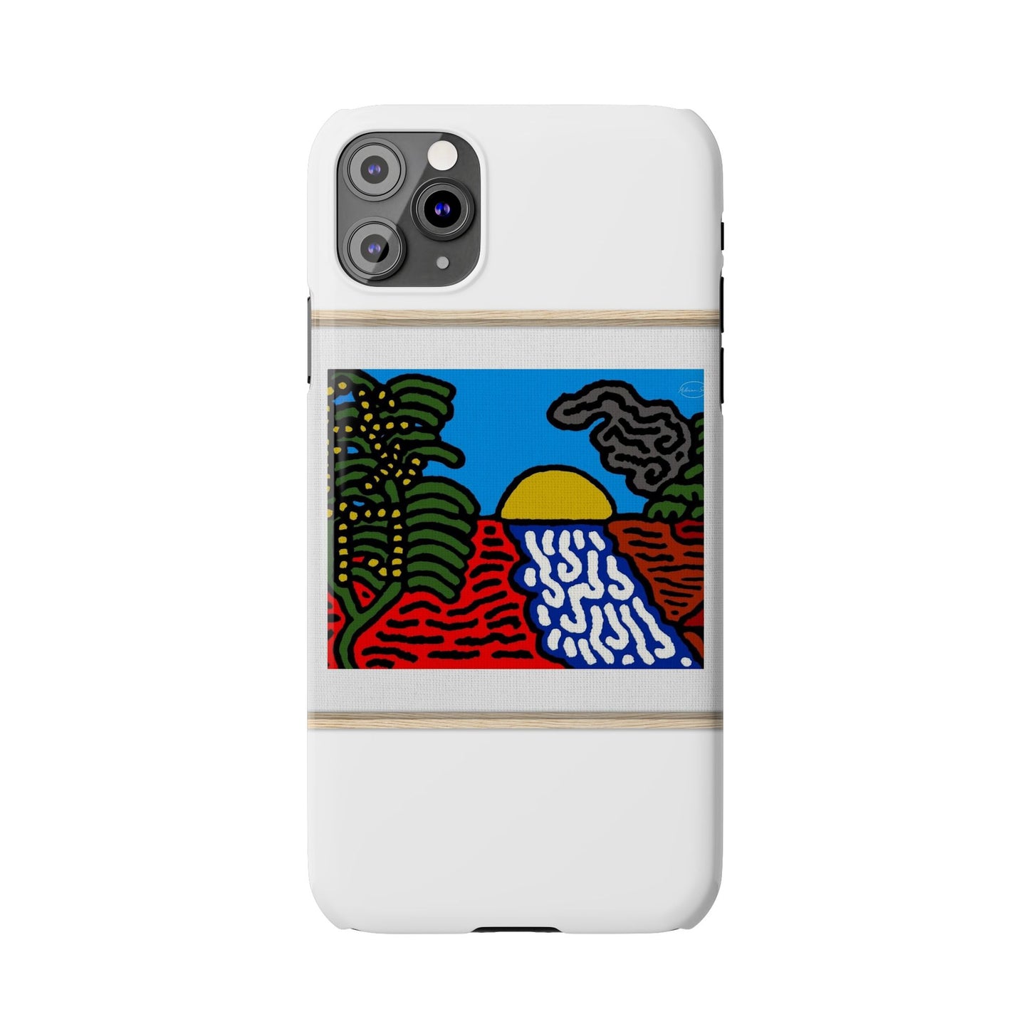 The river that joins the Australian wattle and Lebanese cedar tree in friendship Slim Phone Case