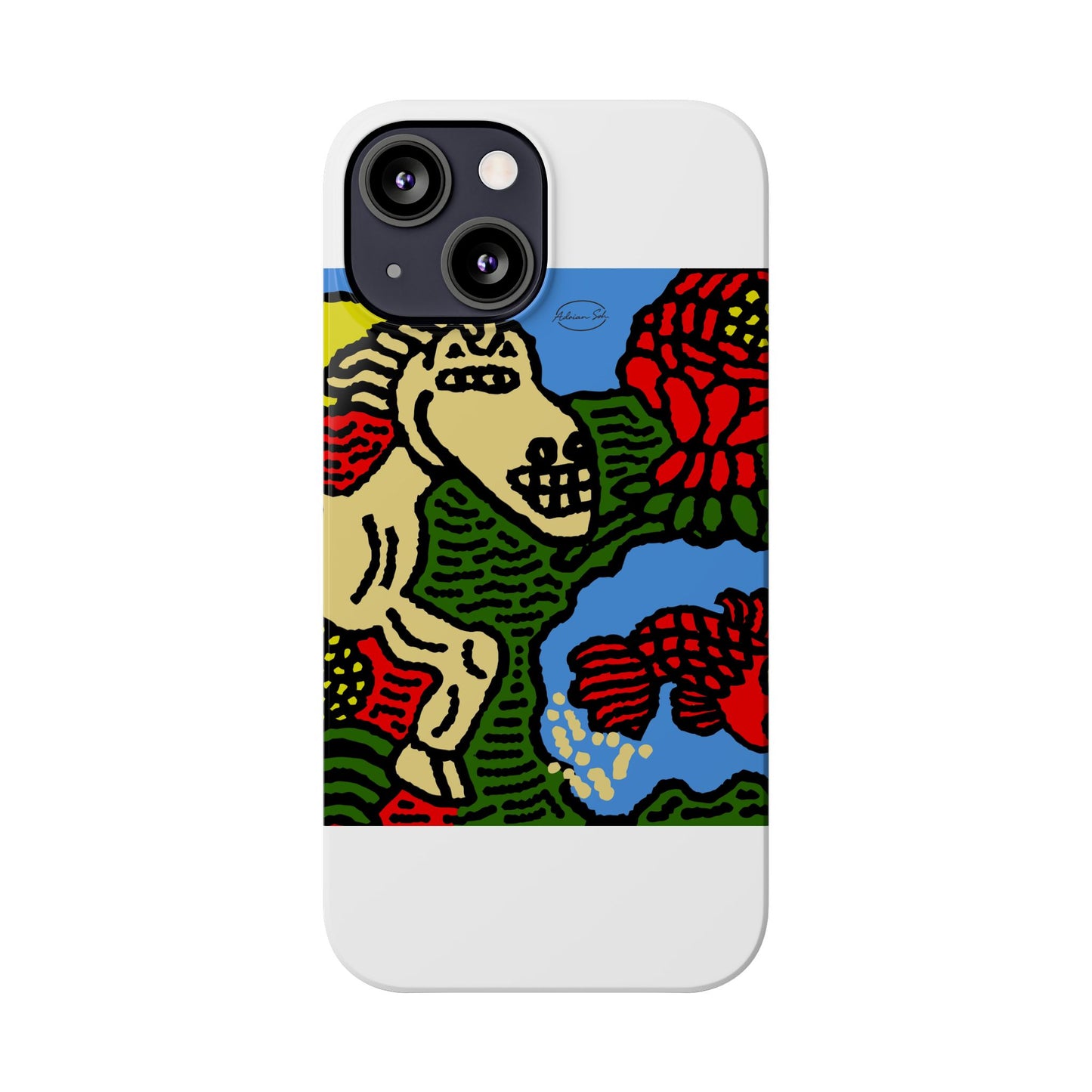 Galloping carefree through life Slim Phone Case