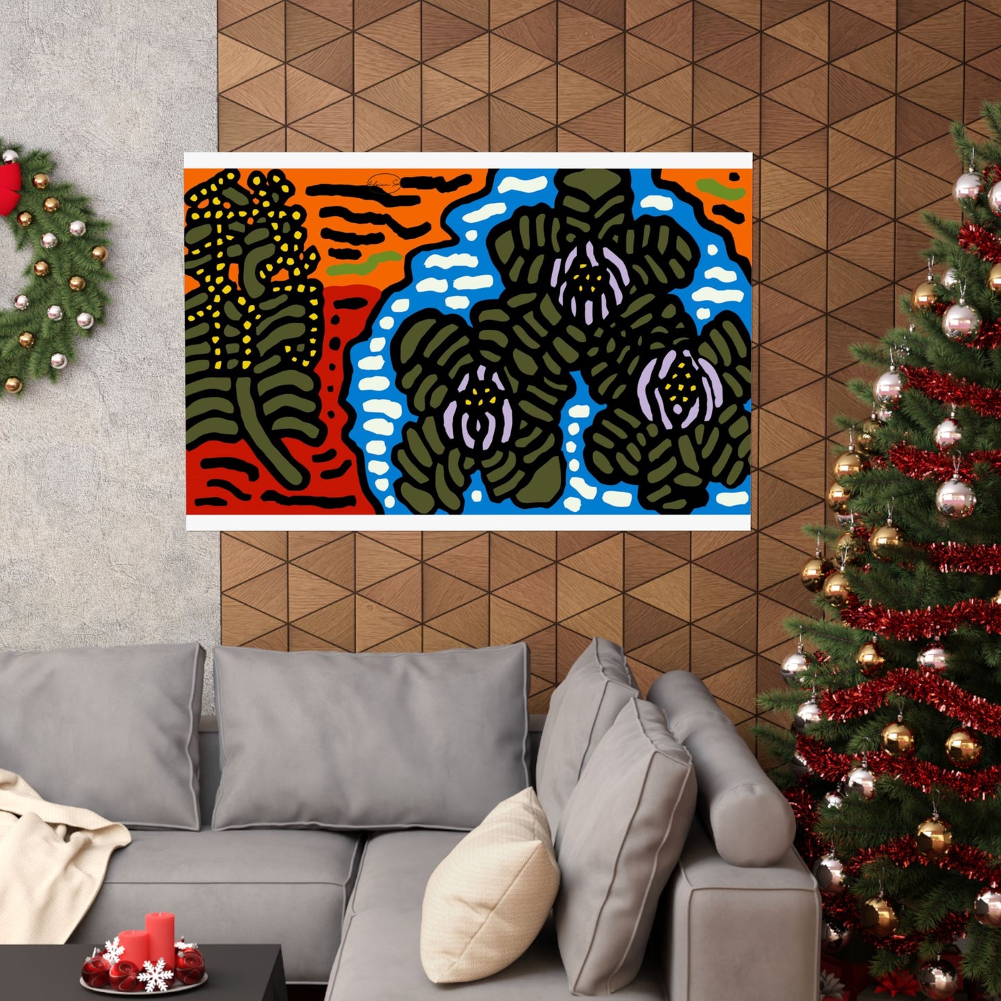 The Sri Lankan water lilies meets the Australian wattle Matte Poster Horizontal (Large)