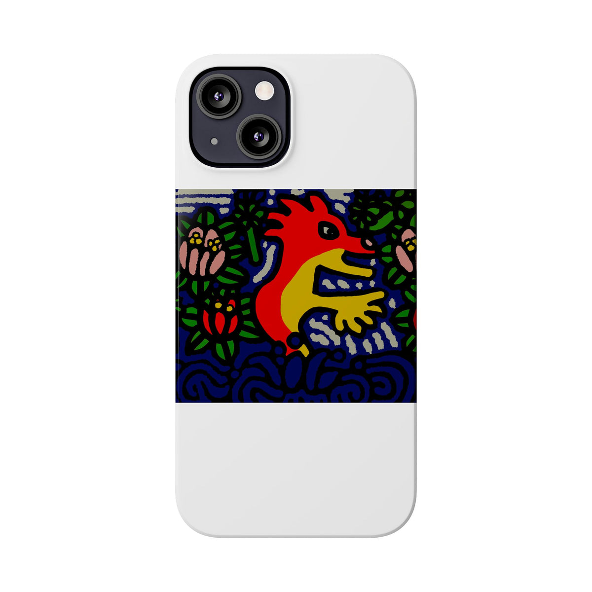 Breaking through the surface of a lotus pond Slim Phone Case