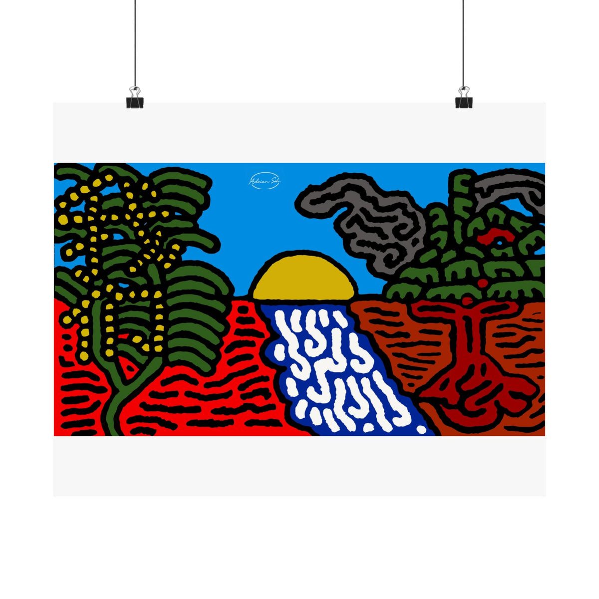 The river that joins the Australian wattle and Lebanese cedar tree in friendship Matte Poster Horizontal (Small)