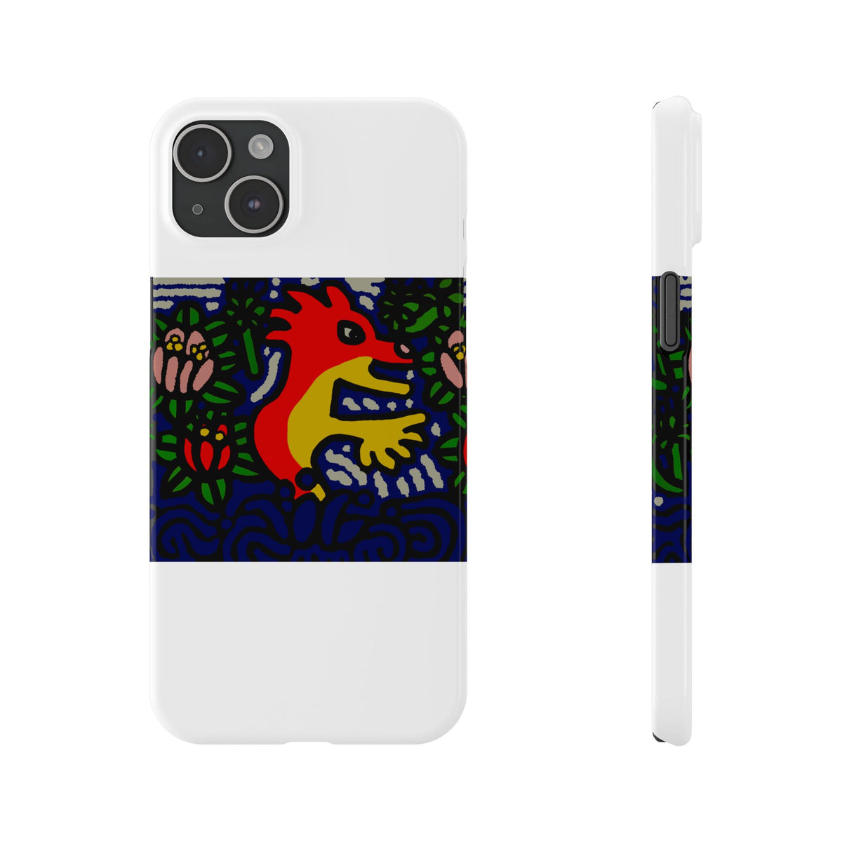 Breaking through the surface of a lotus pond Slim Phone Case