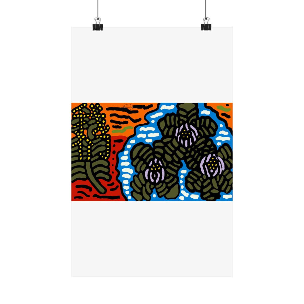 The Sri Lankan water lilies meets the Australian wattle Matte Poster Vertical (Large)