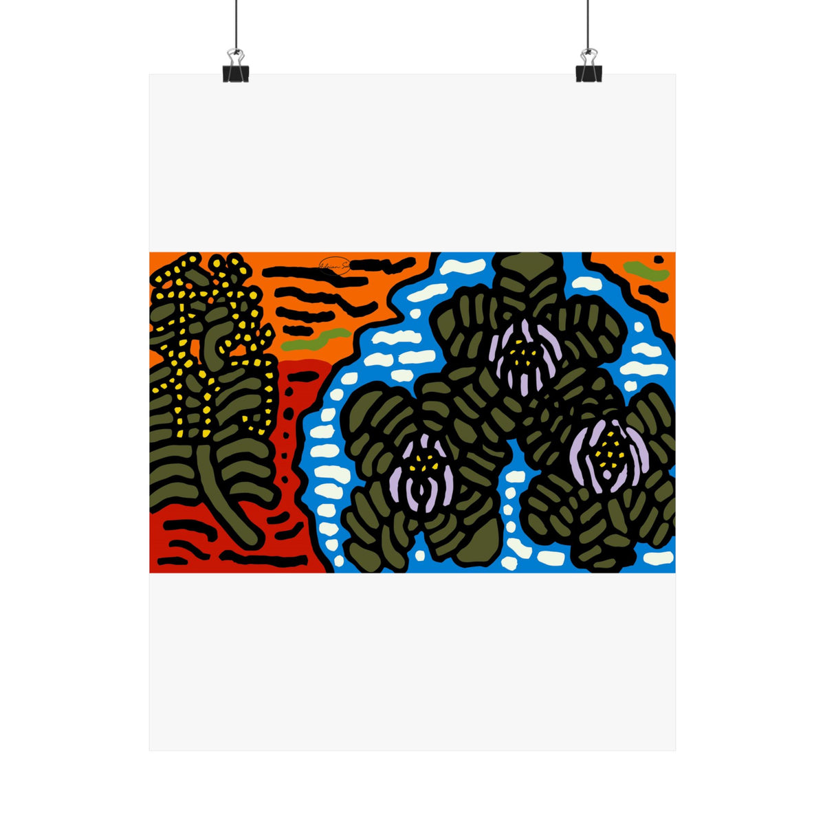 The Sri Lankan water lilies meets the Australian wattle Matte Poster Vertical (Large)