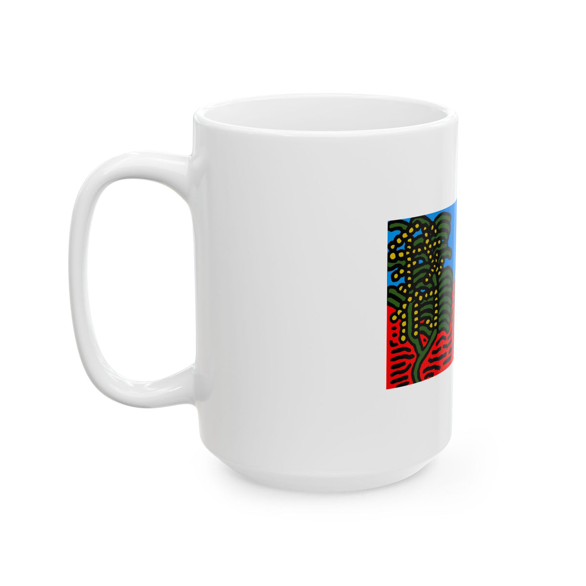 The river that joins the Australian wattle and Lebanese cedar tree in friendship Ceramic Mug