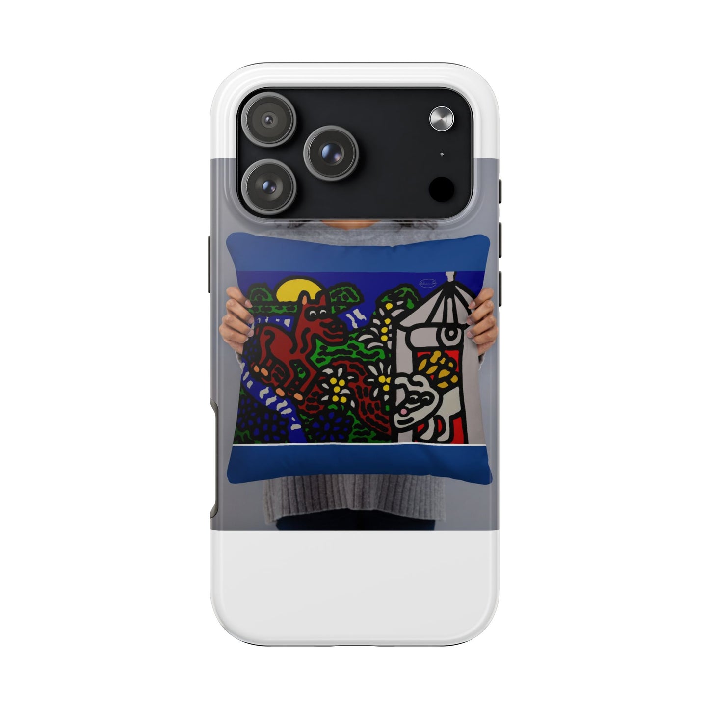 Bunny welcoming a friendly horse on his journey Tough Phone Case
