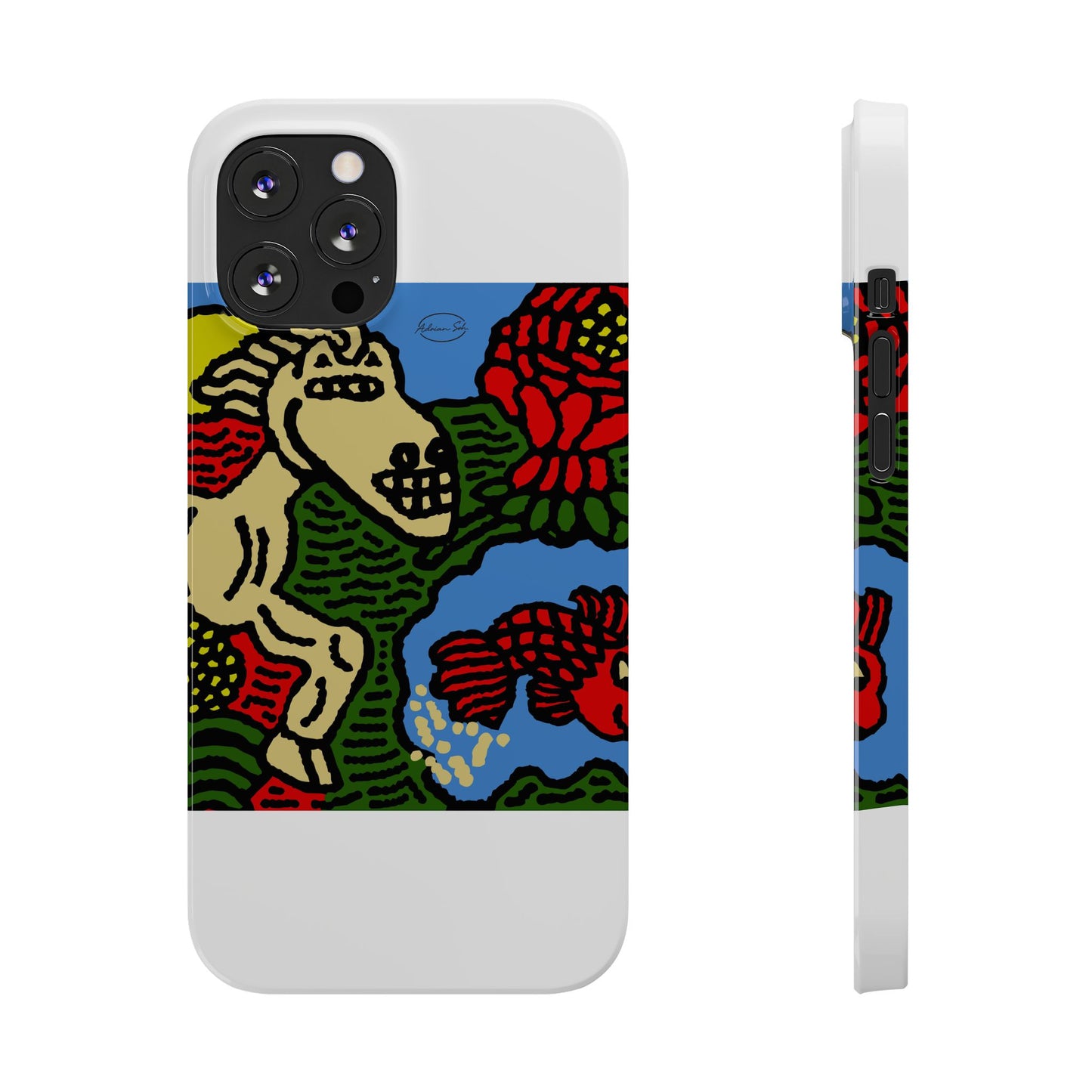 Galloping carefree through life Slim Phone Case