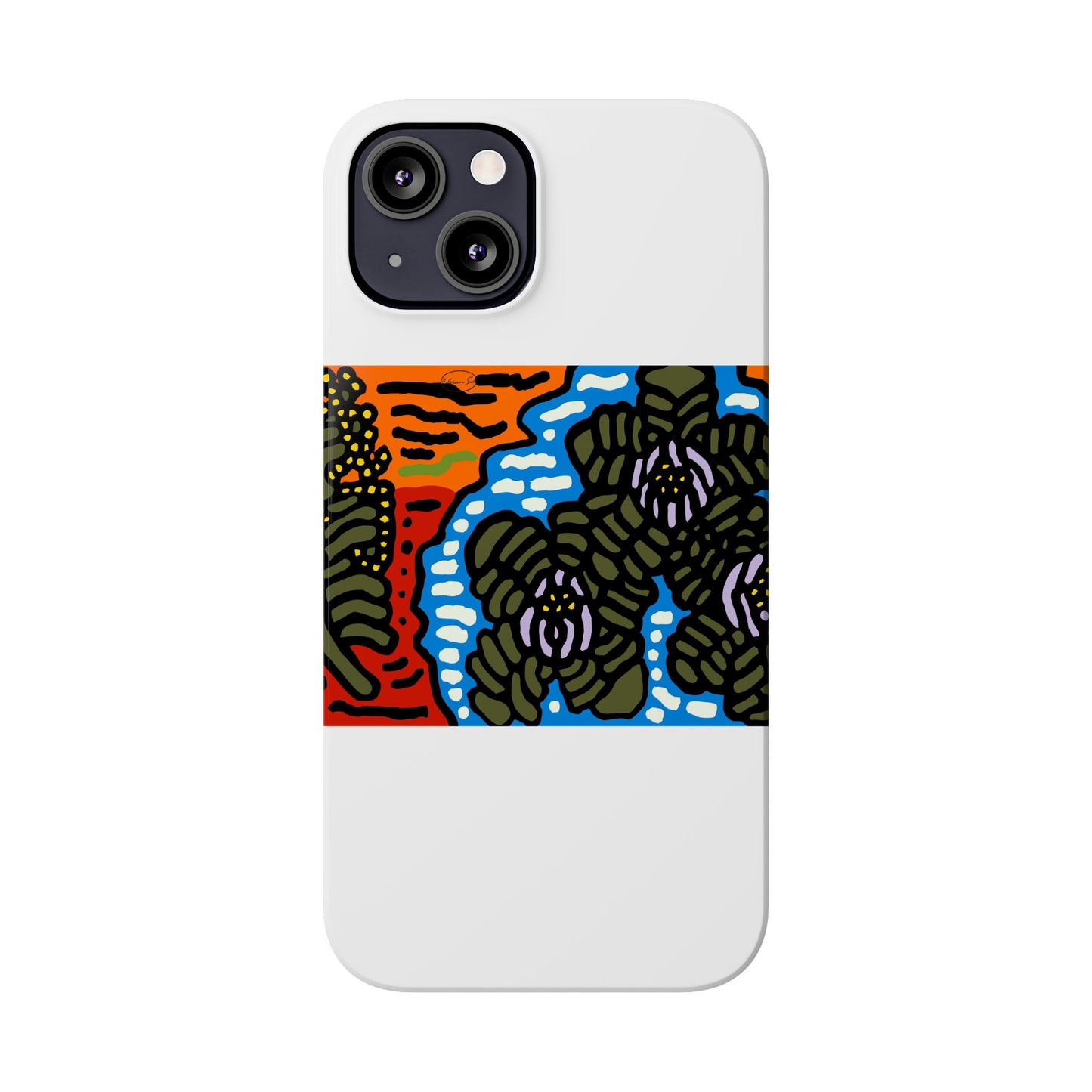 The Sri Lankan water lilies meets the Australian wattle Slim Phone Case