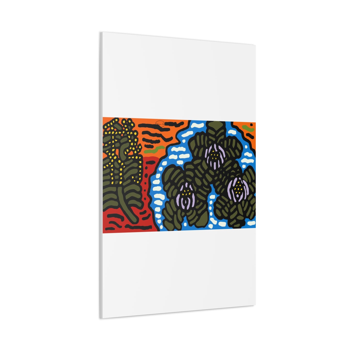 The Sri Lankan water lilies meets the Australian wattle Canvas (Large)