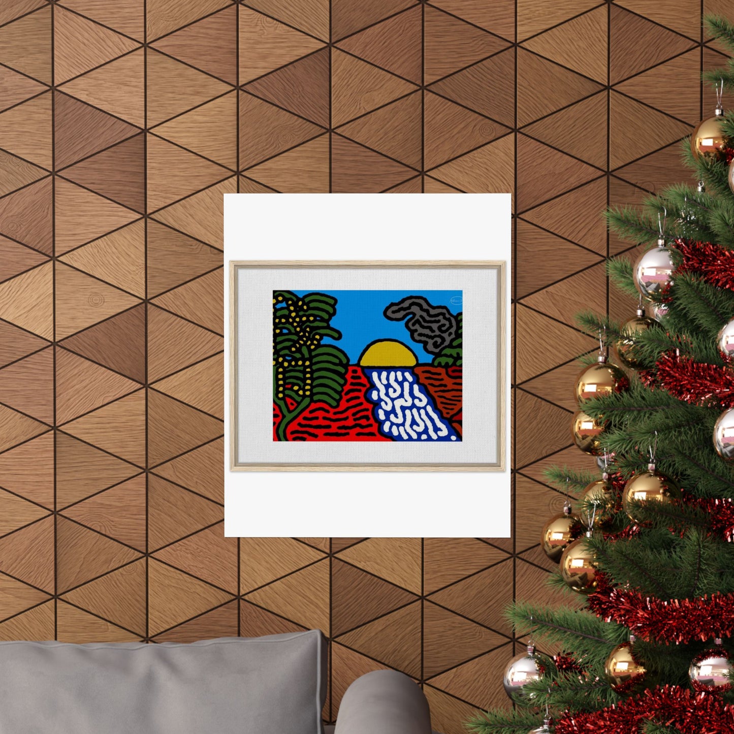 The river that joins the Australian wattle and Lebanese cedar tree in friendship Matte Poster Vertical (Large)