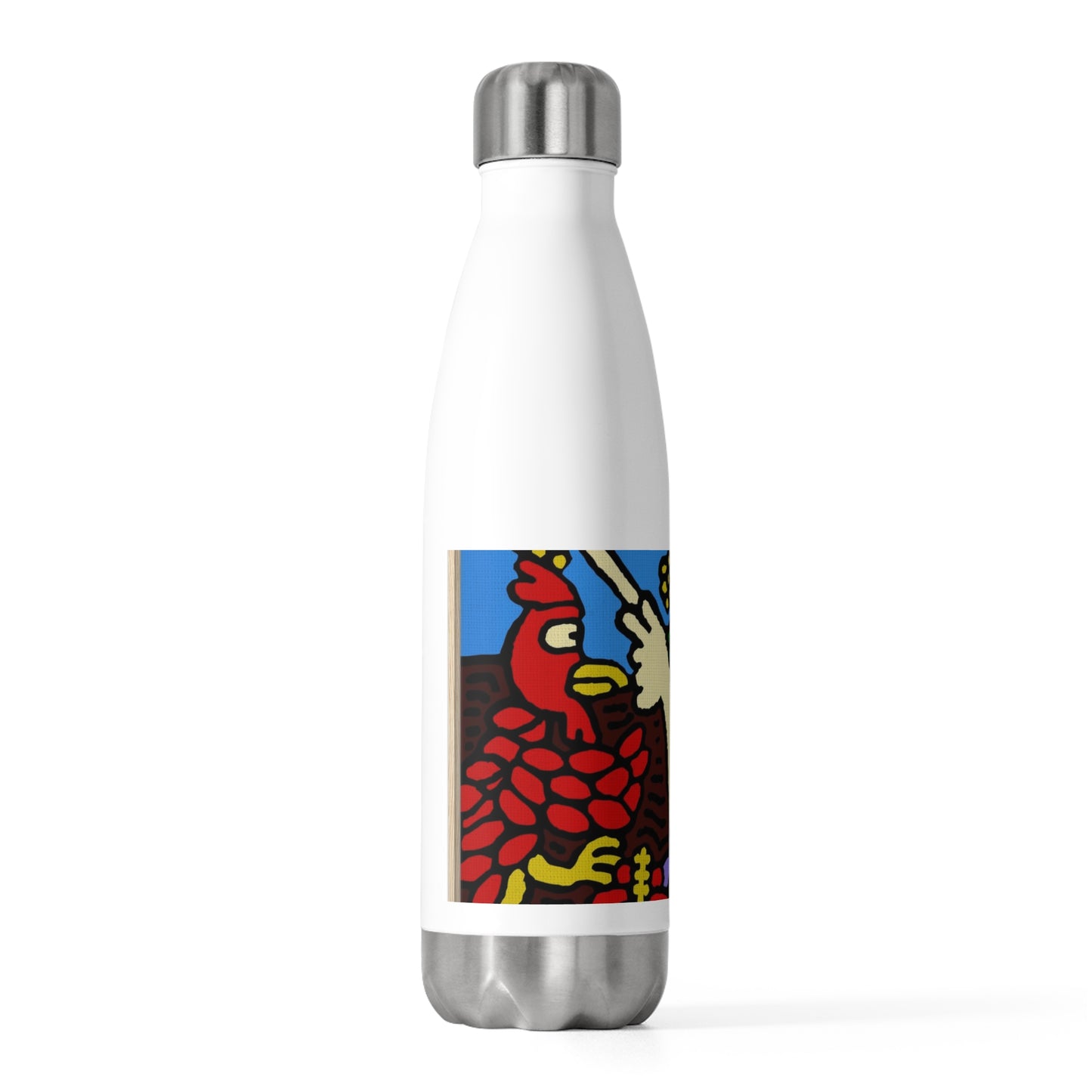 The hen gaining a blessing from a fairy Stainless Steel Water Bottle