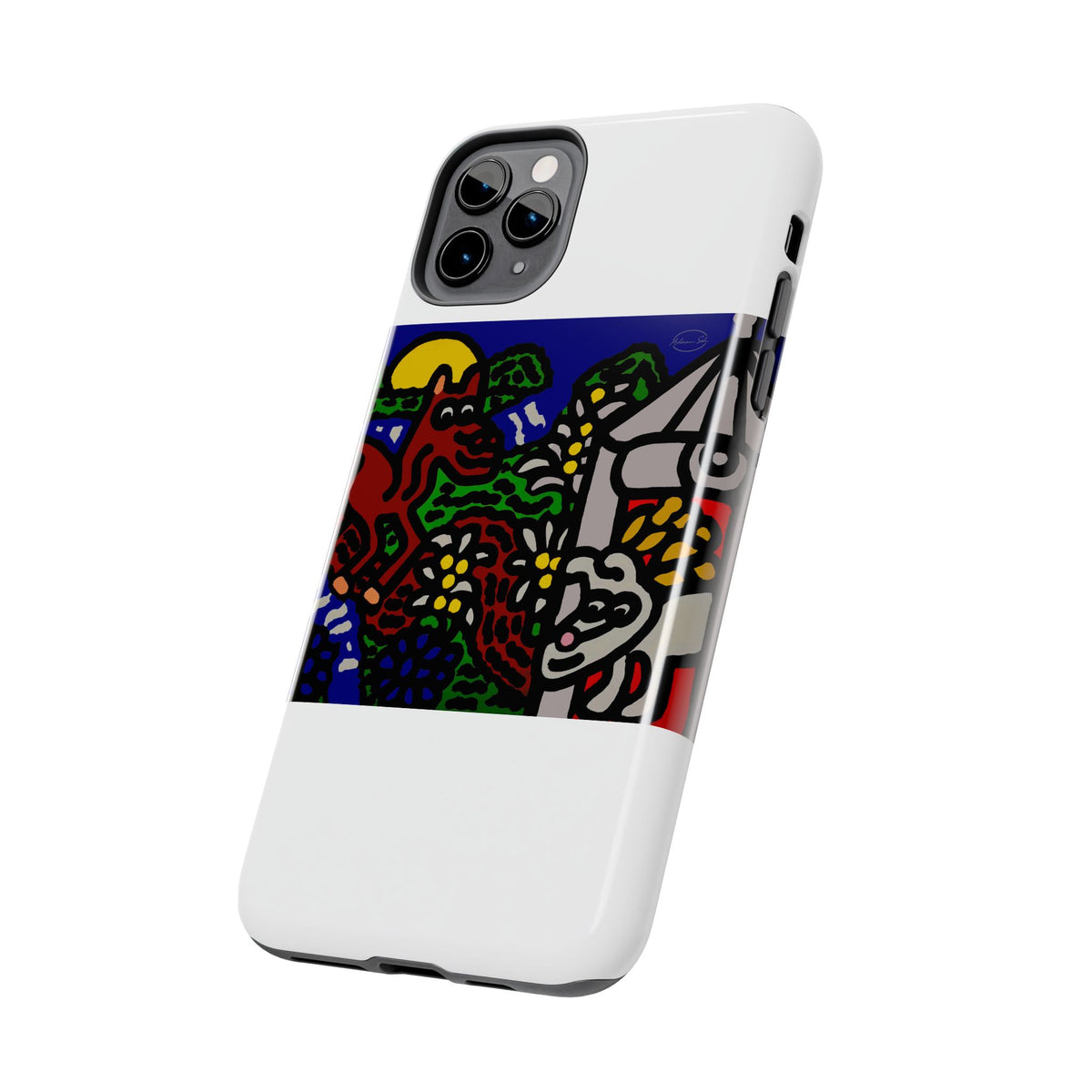 Bunny welcoming a friendly horse on his journey Tough Phone Case