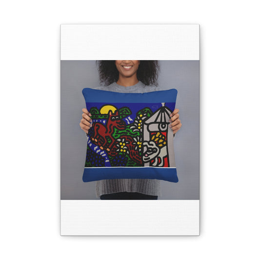 Bunny welcoming a friendly horse on his journey Canvas (Small)