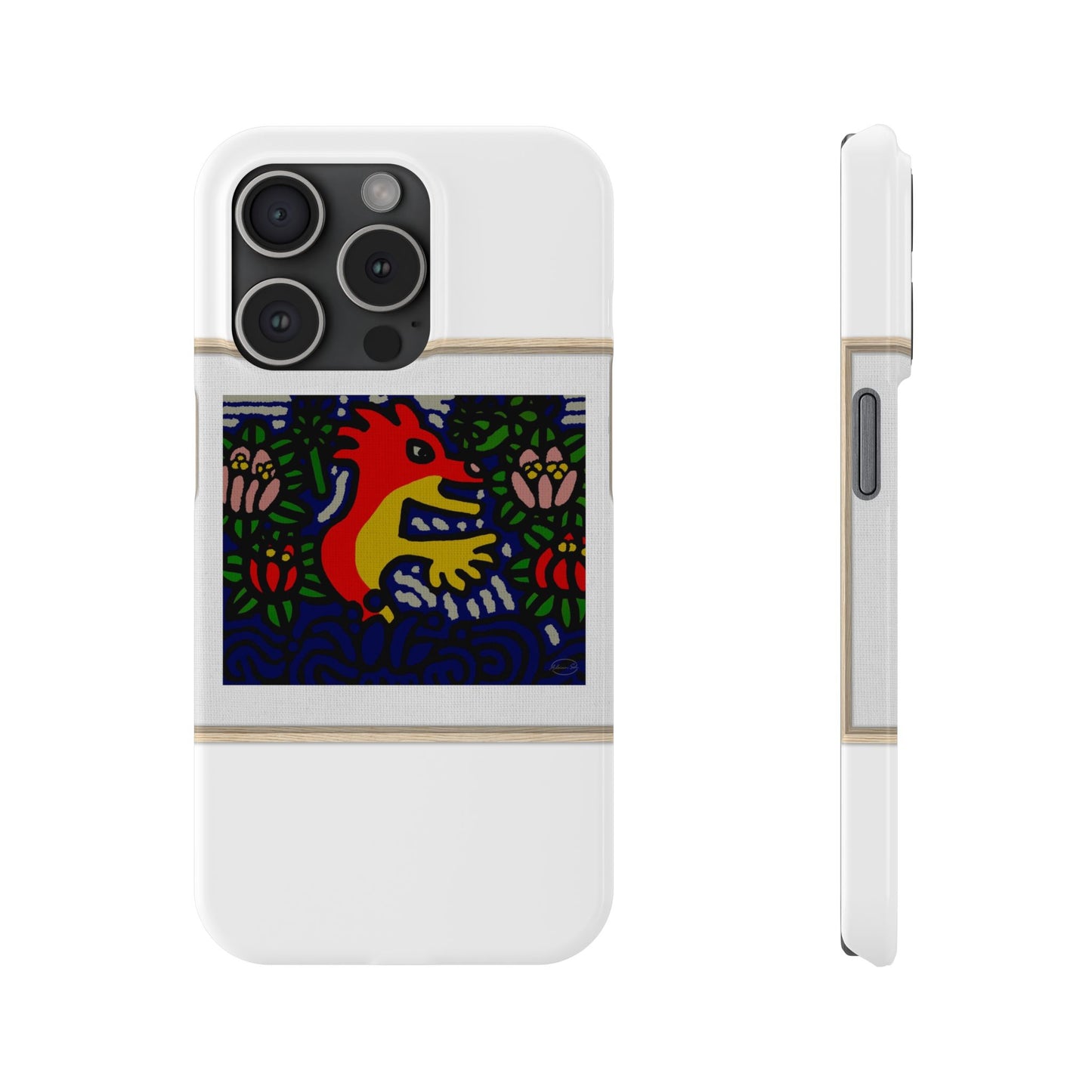 Breaking through the surface of a lotus pond Slim Phone Case