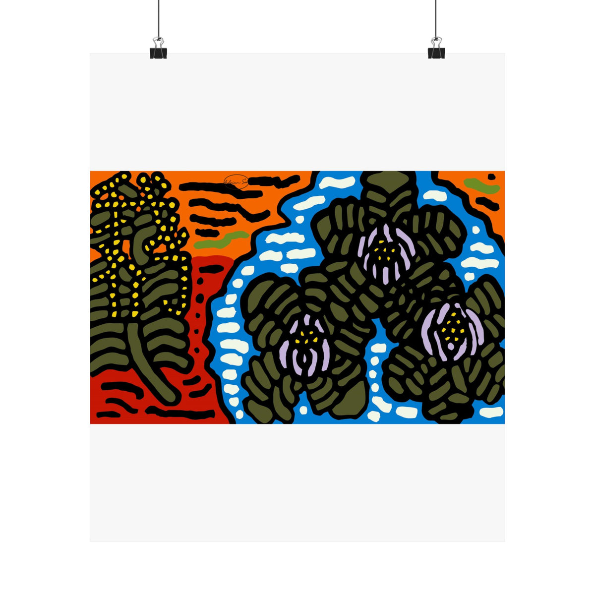 The Sri Lankan water lilies meets the Australian wattle Matte Poster Vertical (Large)