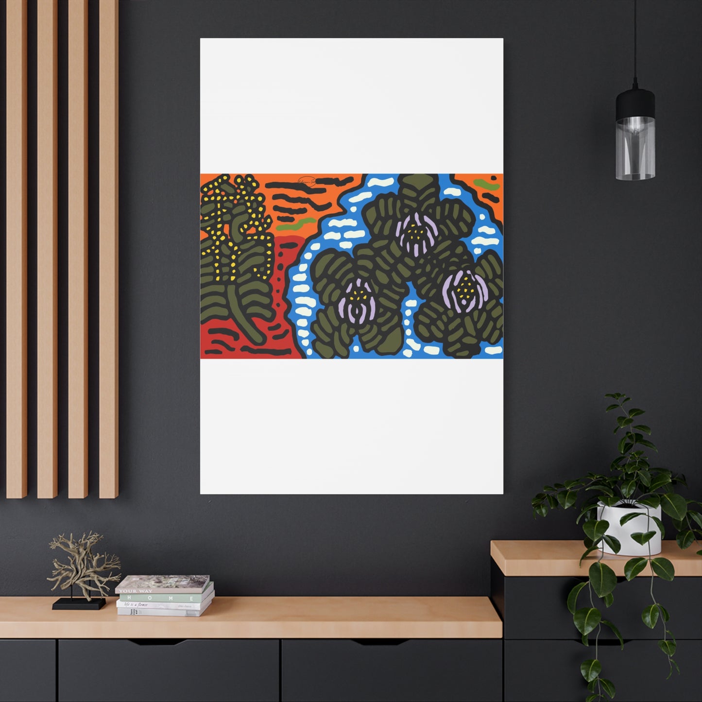 The Sri Lankan water lilies meets the Australian wattle Canvas (Large)