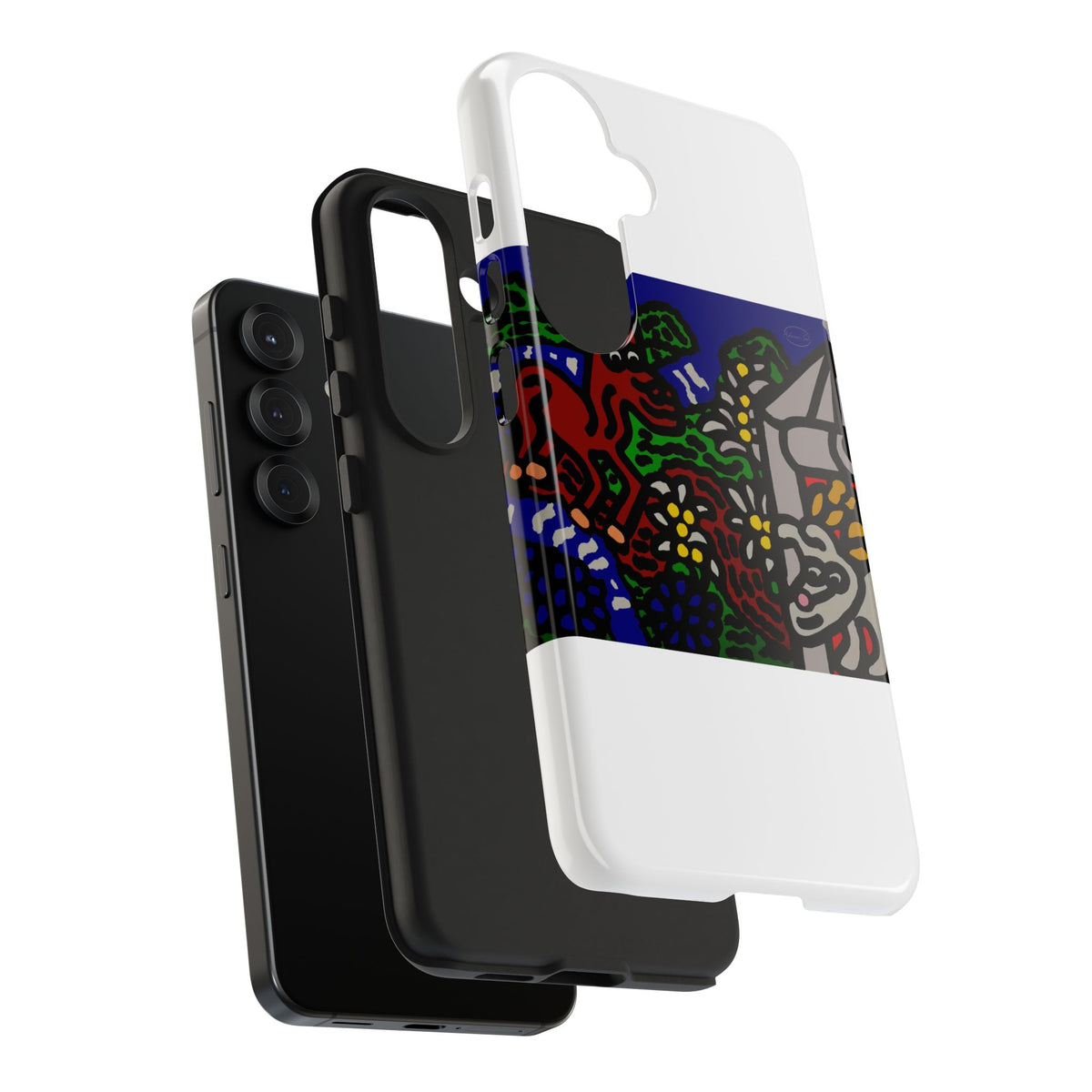 Bunny welcoming a friendly horse on his journey Tough Phone Case