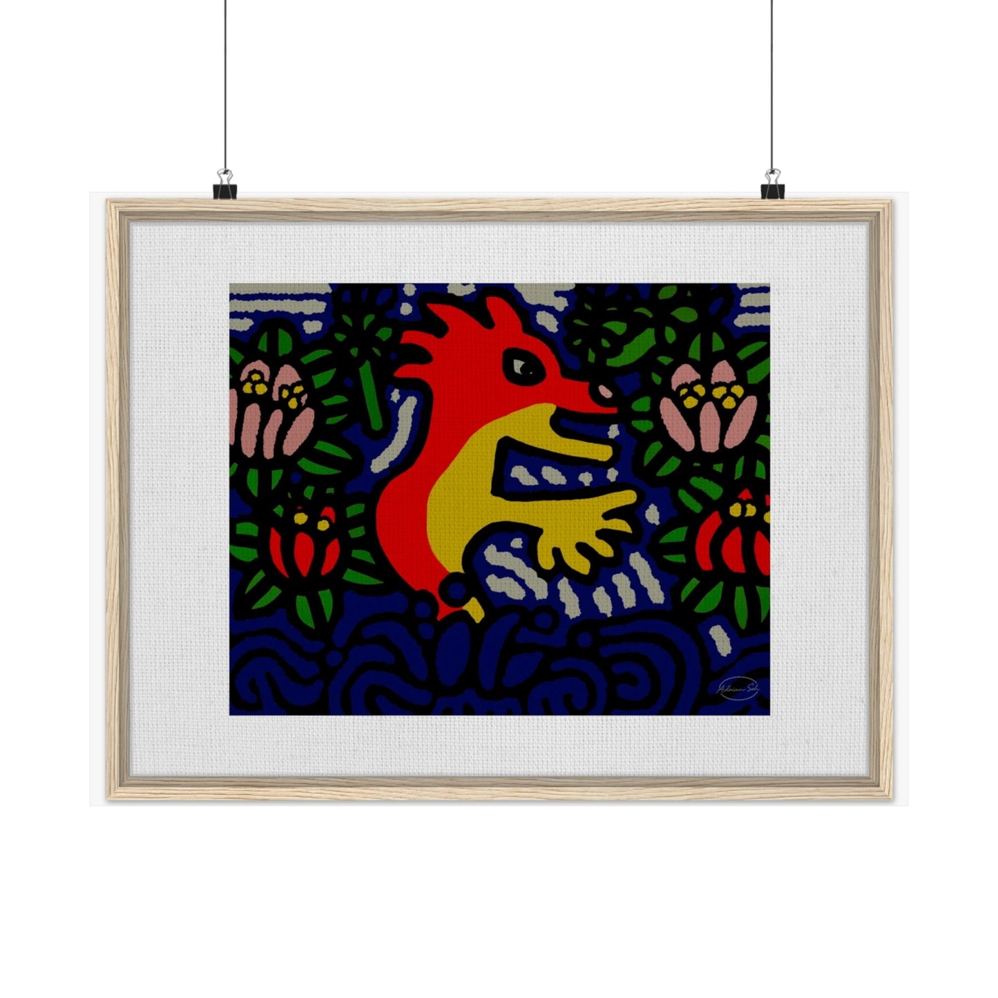 Breaking through the surface of a lotus pond Matte Poster Horizontal (Large)