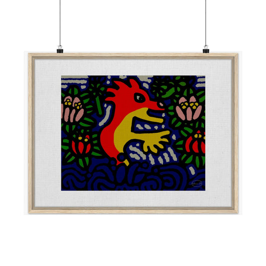 Breaking through the surface of a lotus pond Matte Poster Horizontal (Large)