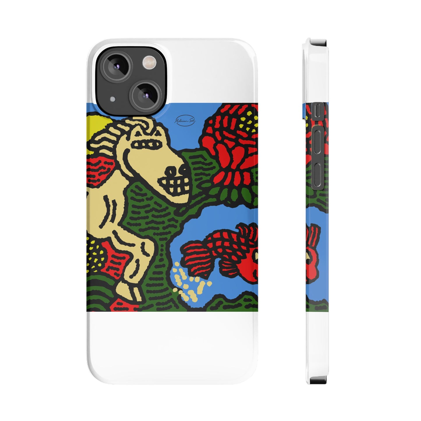 Galloping carefree through life Slim Phone Case
