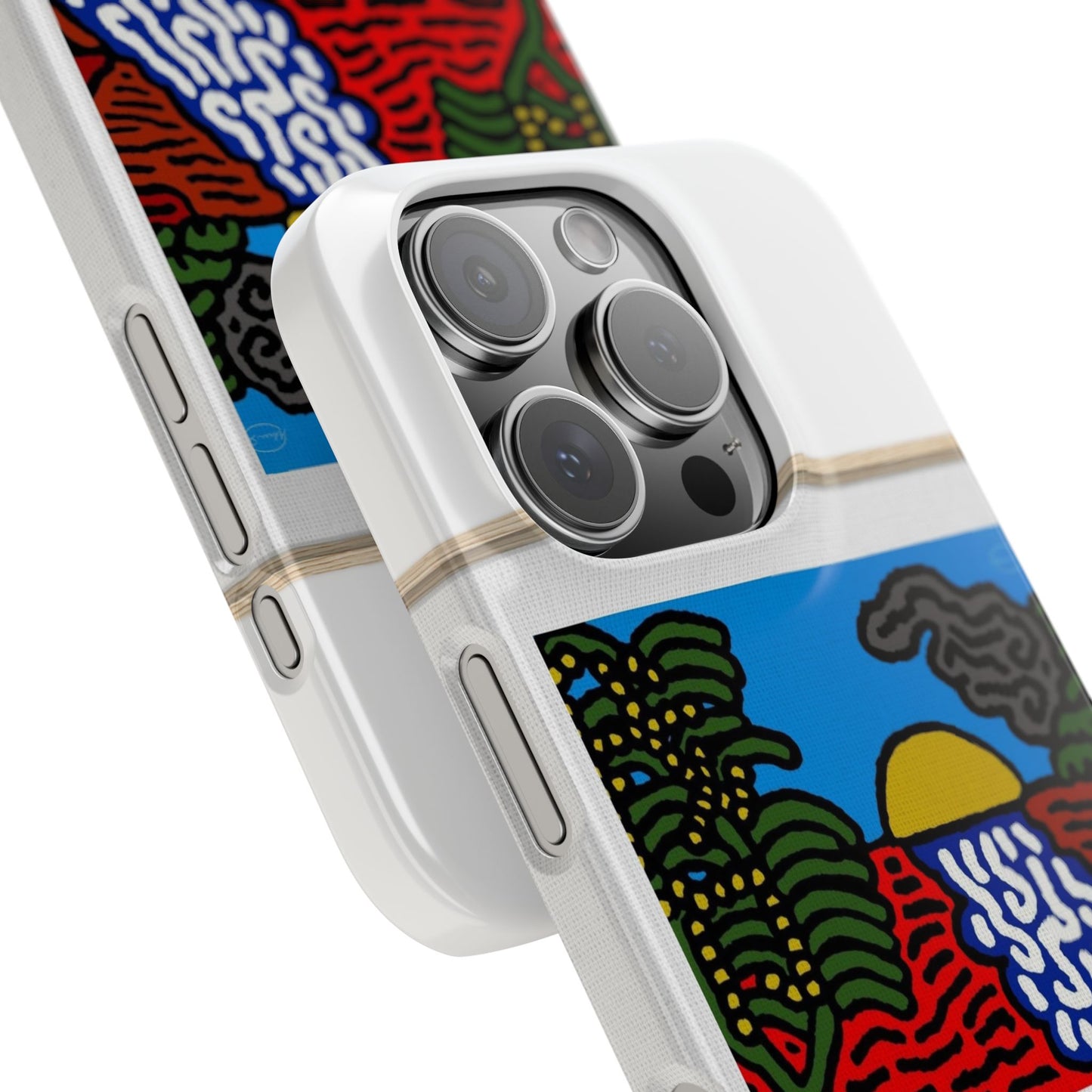 The river that joins the Australian wattle and Lebanese cedar tree in friendship Slim Phone Case