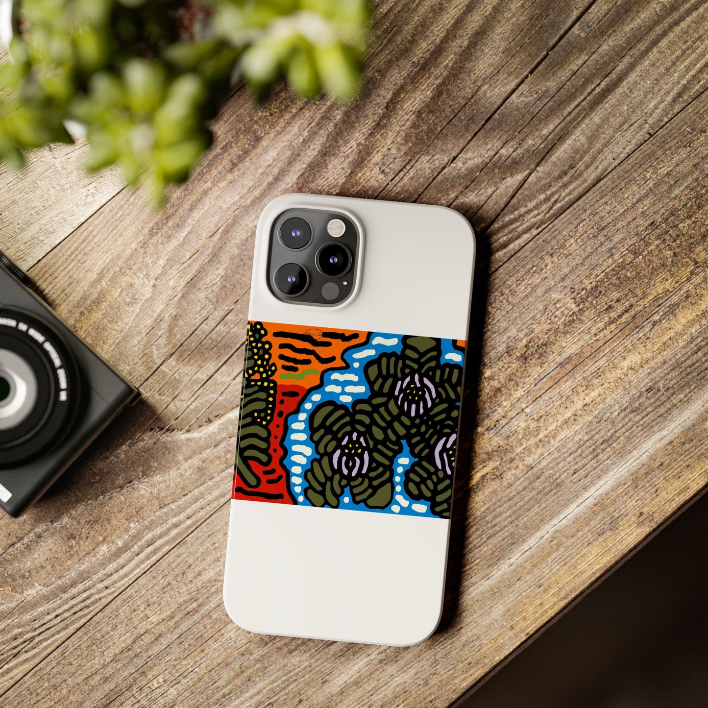 The Sri Lankan water lilies meets the Australian wattle Slim Phone Case