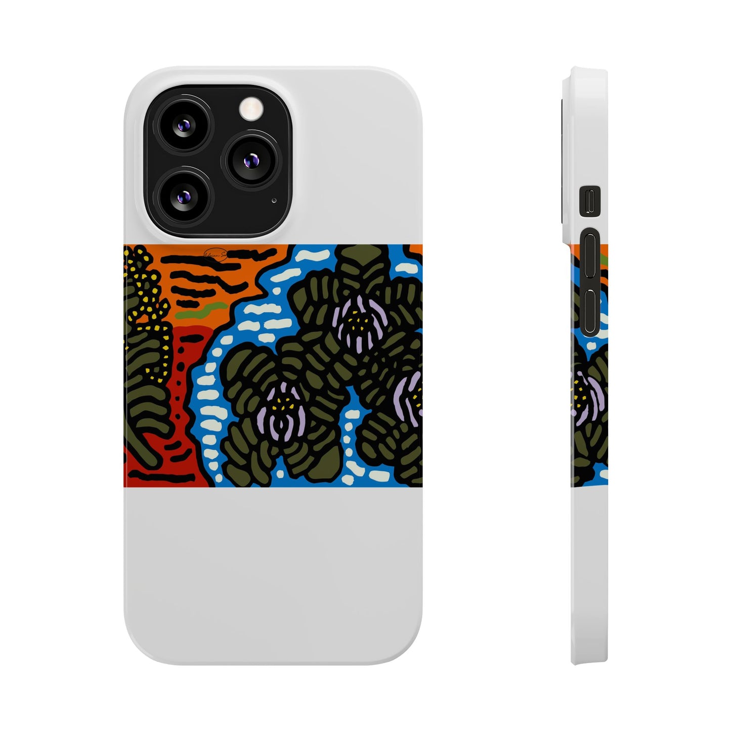 The Sri Lankan water lilies meets the Australian wattle Slim Phone Case