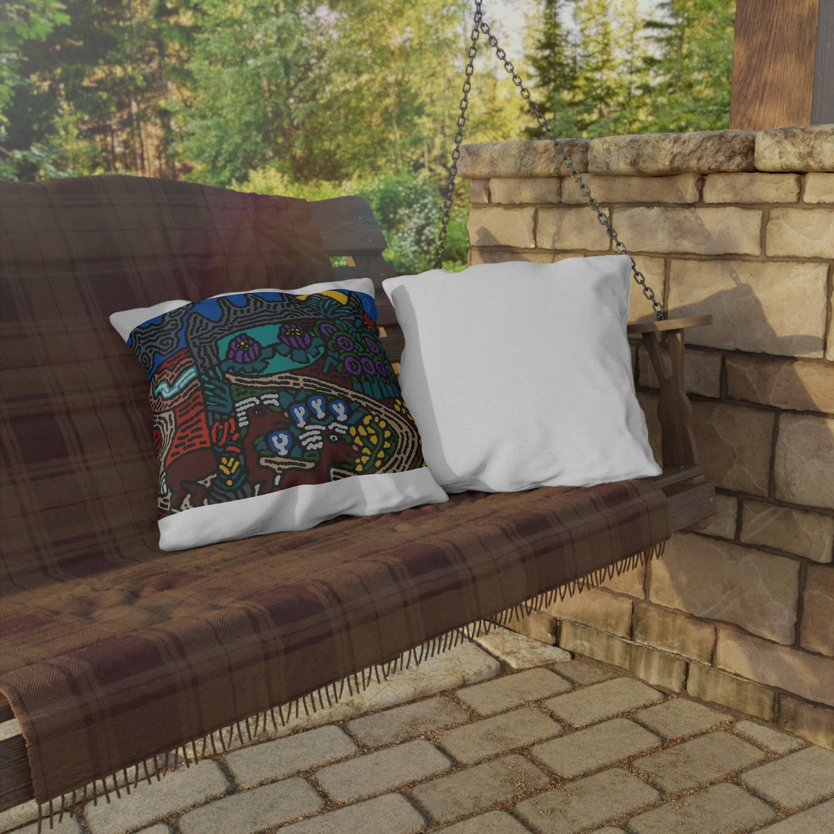Road to a Sanctuary and Oasis — Outdoor Pillow
