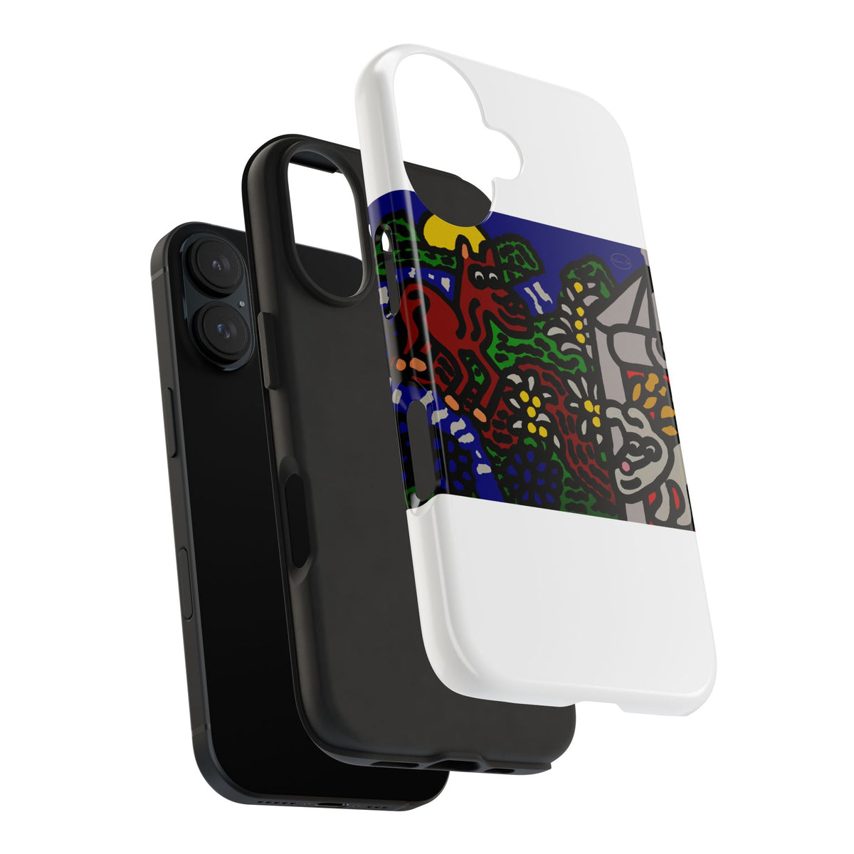Bunny welcoming a friendly horse on his journey Tough Phone Case