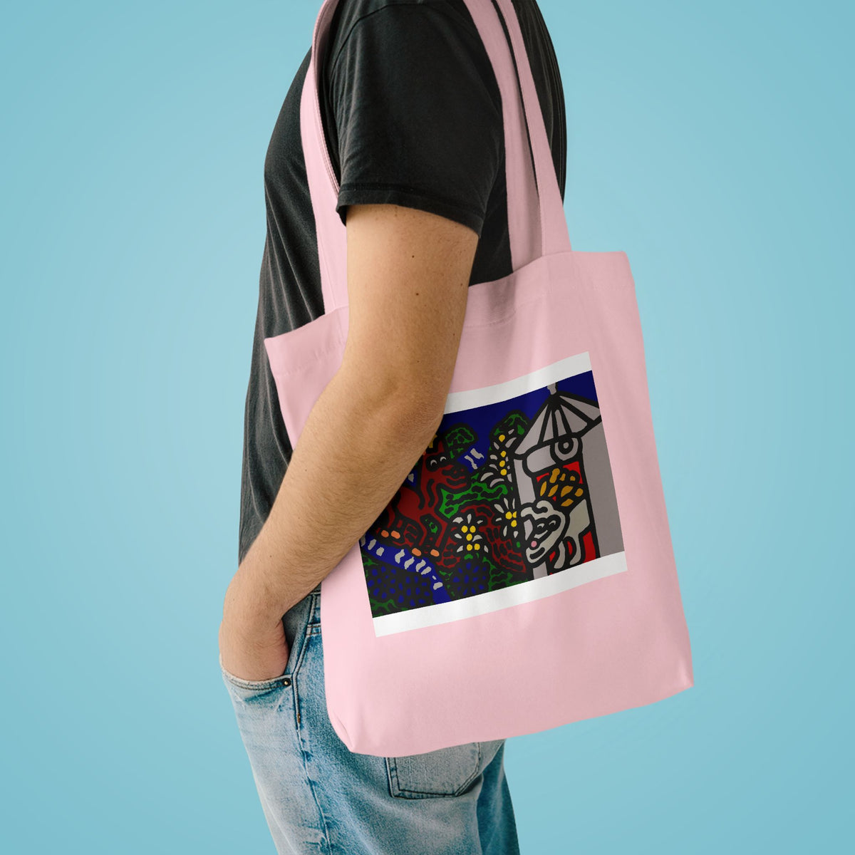 Bunny welcoming a friendly horse on his journey Classic Tote Bag