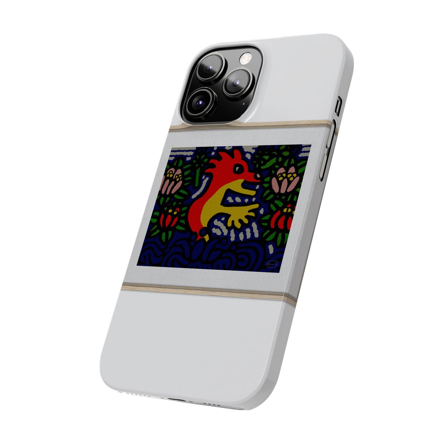Breaking through the surface of a lotus pond Slim Phone Case