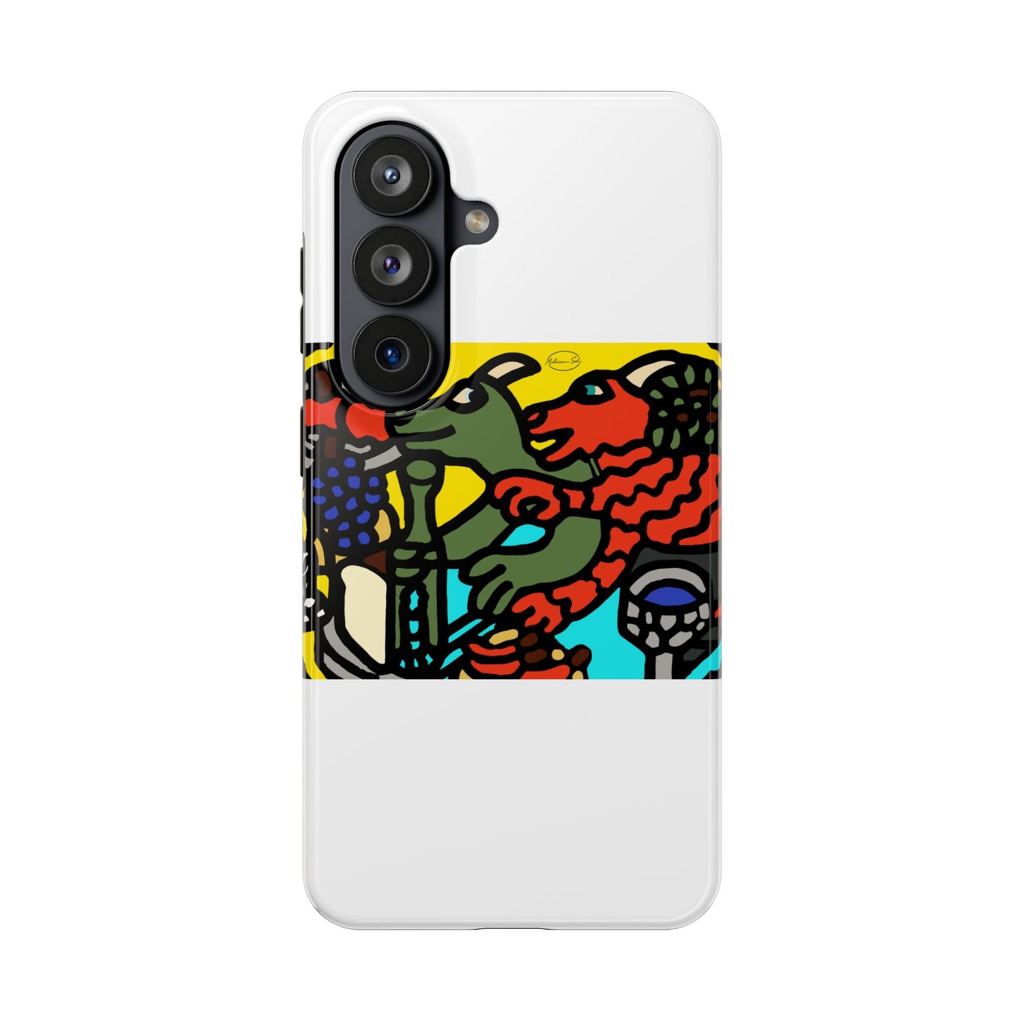 Two dragons enjoying a feast together Tough Phone Case
