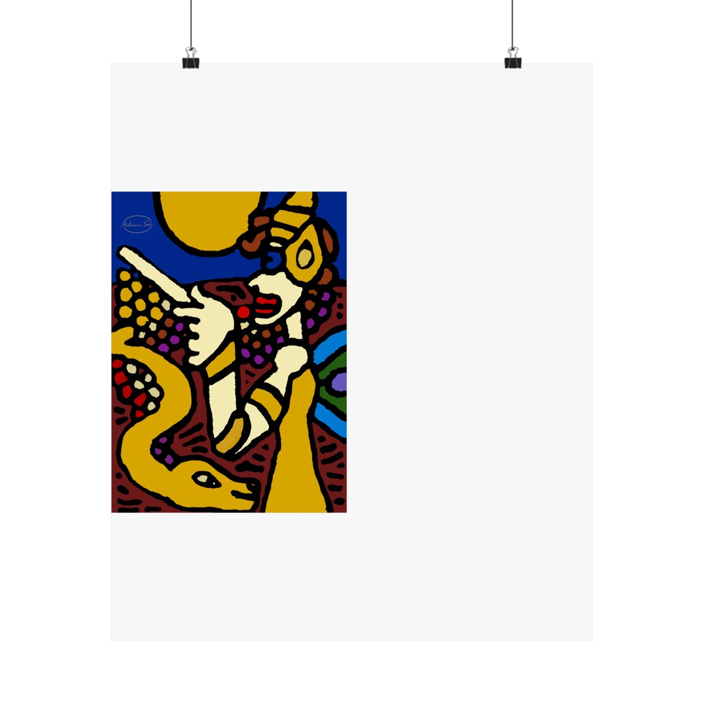 The golden snake being blessed by the fairy Matte Poster Vertical (Large)