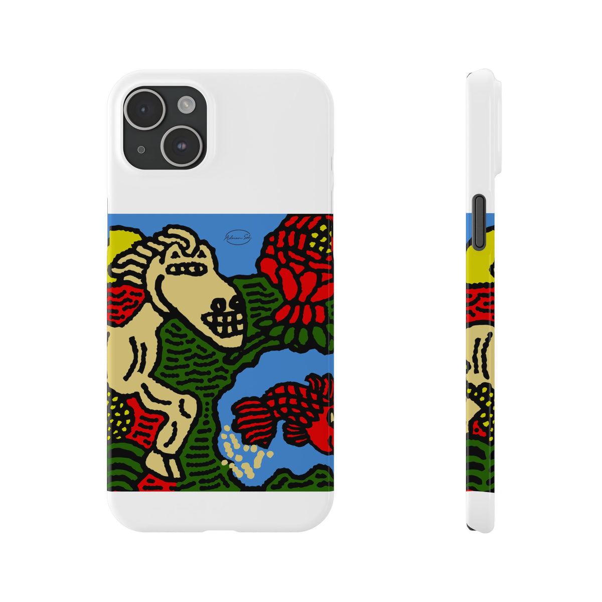 Galloping carefree through life Slim Phone Case