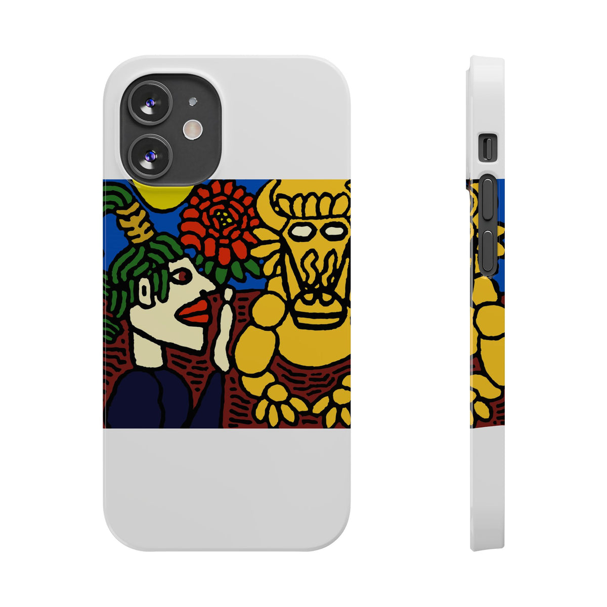 The warrior hailing the mighty golden dragon Slim Phone Case