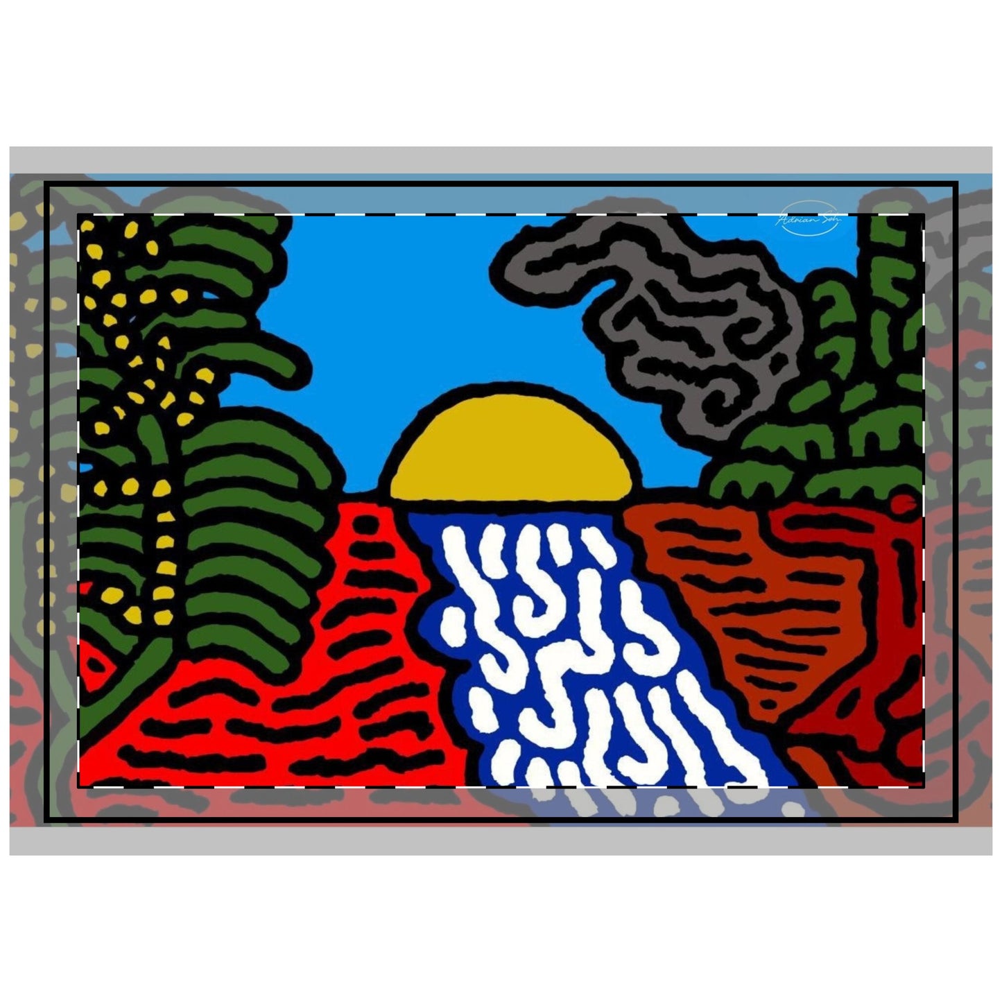 The river that joins the Australian wattle — Throw Pillow