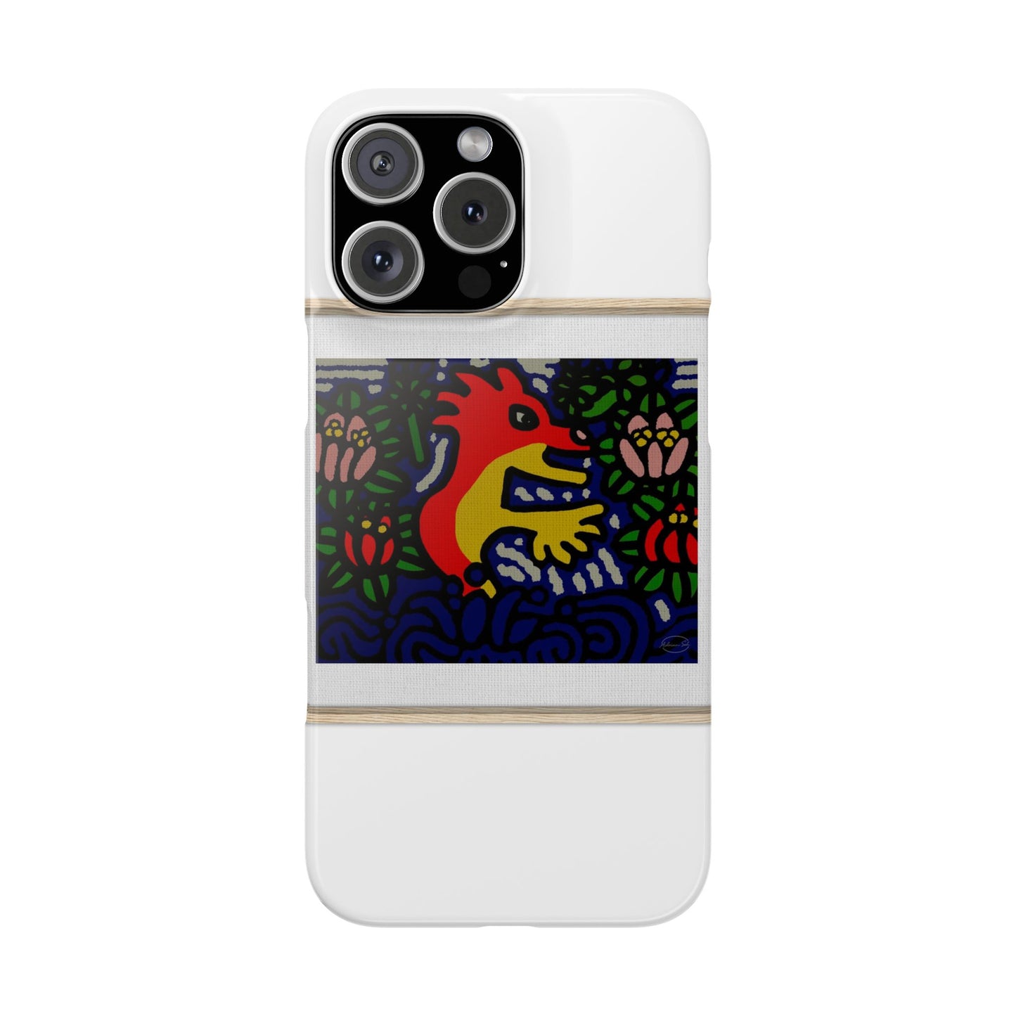 Breaking through the surface of a lotus pond Slim Phone Case
