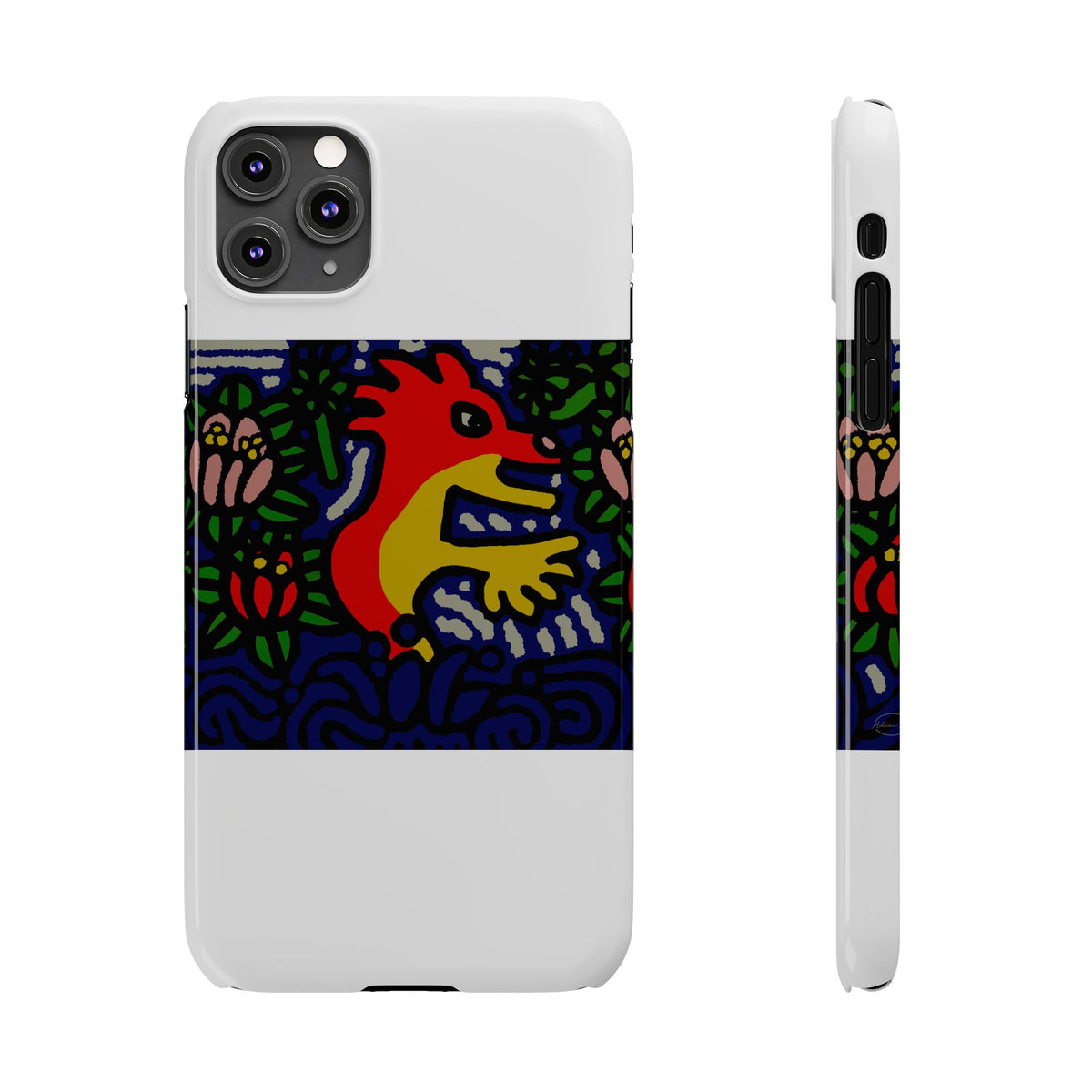 Breaking through the surface of a lotus pond Slim Phone Case