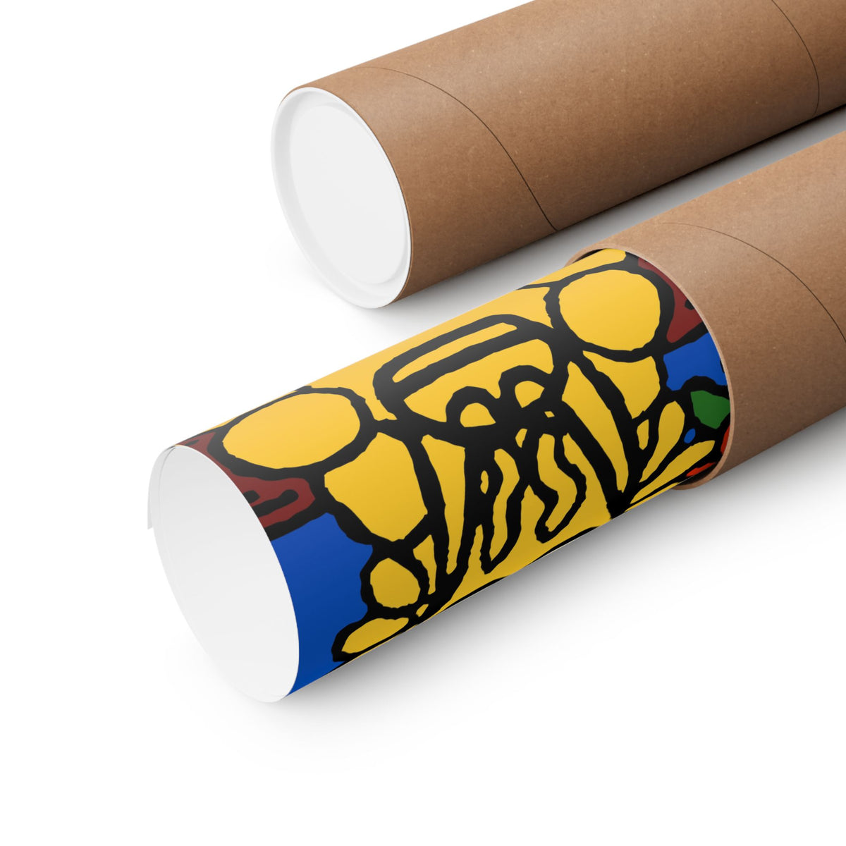 The warrior hailing the mighty golden dragon Matte Poster Horizontal (Small)