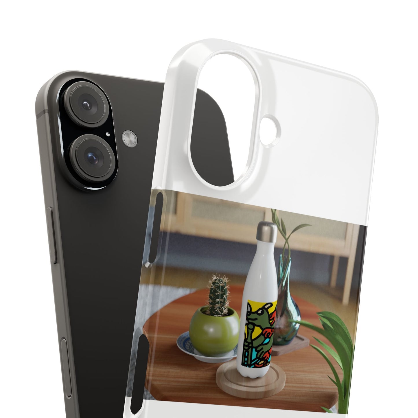 Two dragons enjoying a feast together Slim Phone Case