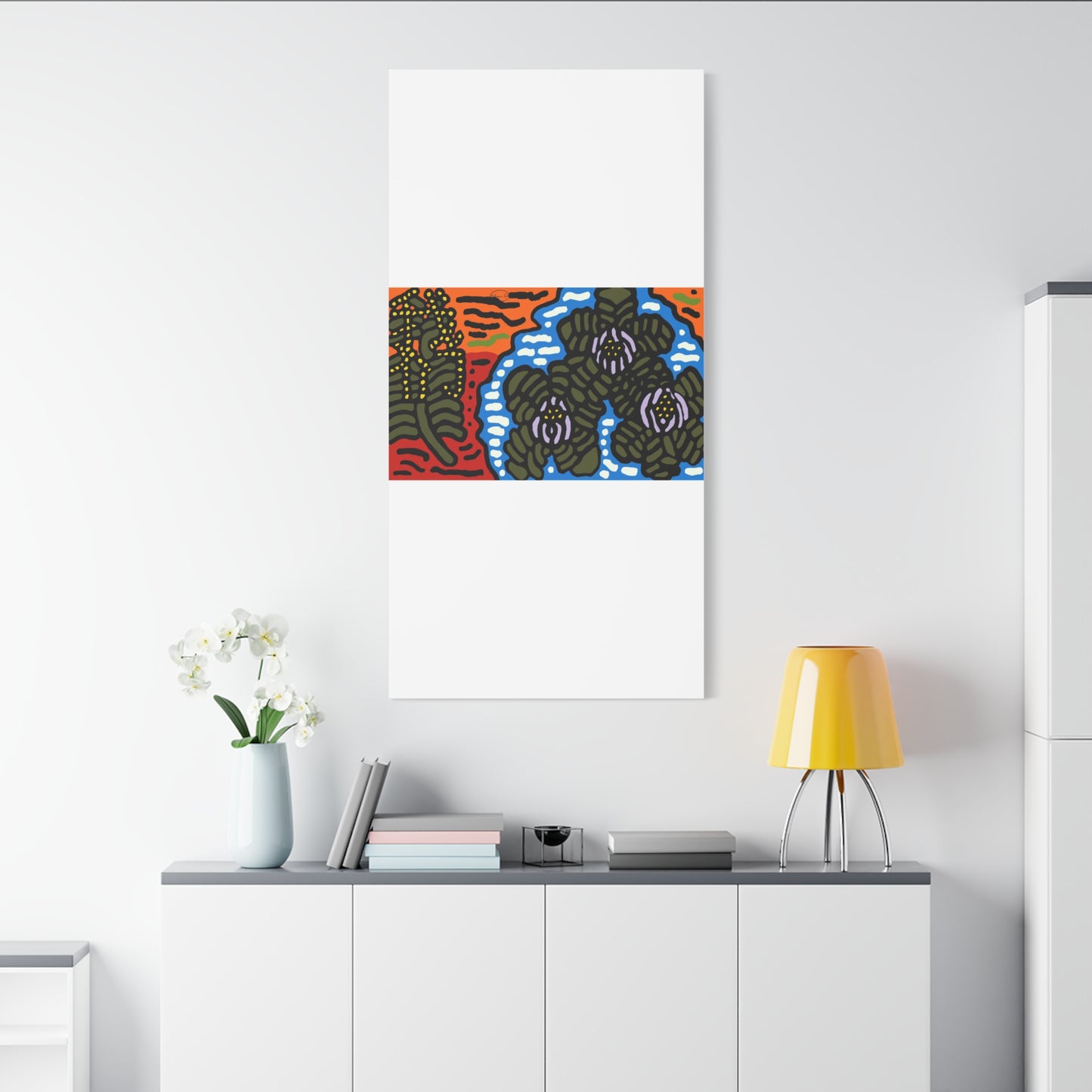 The Sri Lankan water lilies meets the Australian wattle Canvas (Small)