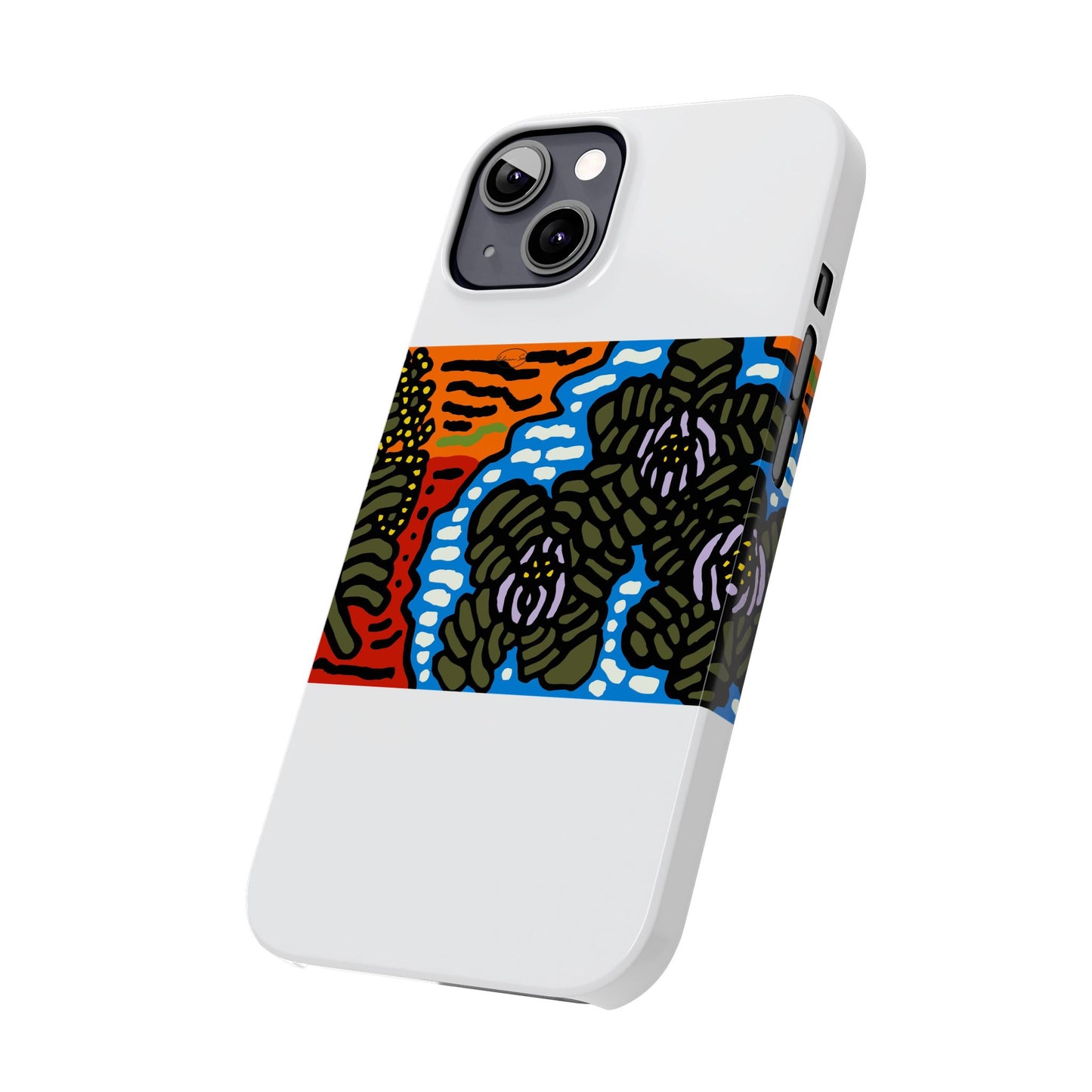 The Sri Lankan water lilies meets the Australian wattle Slim Phone Case
