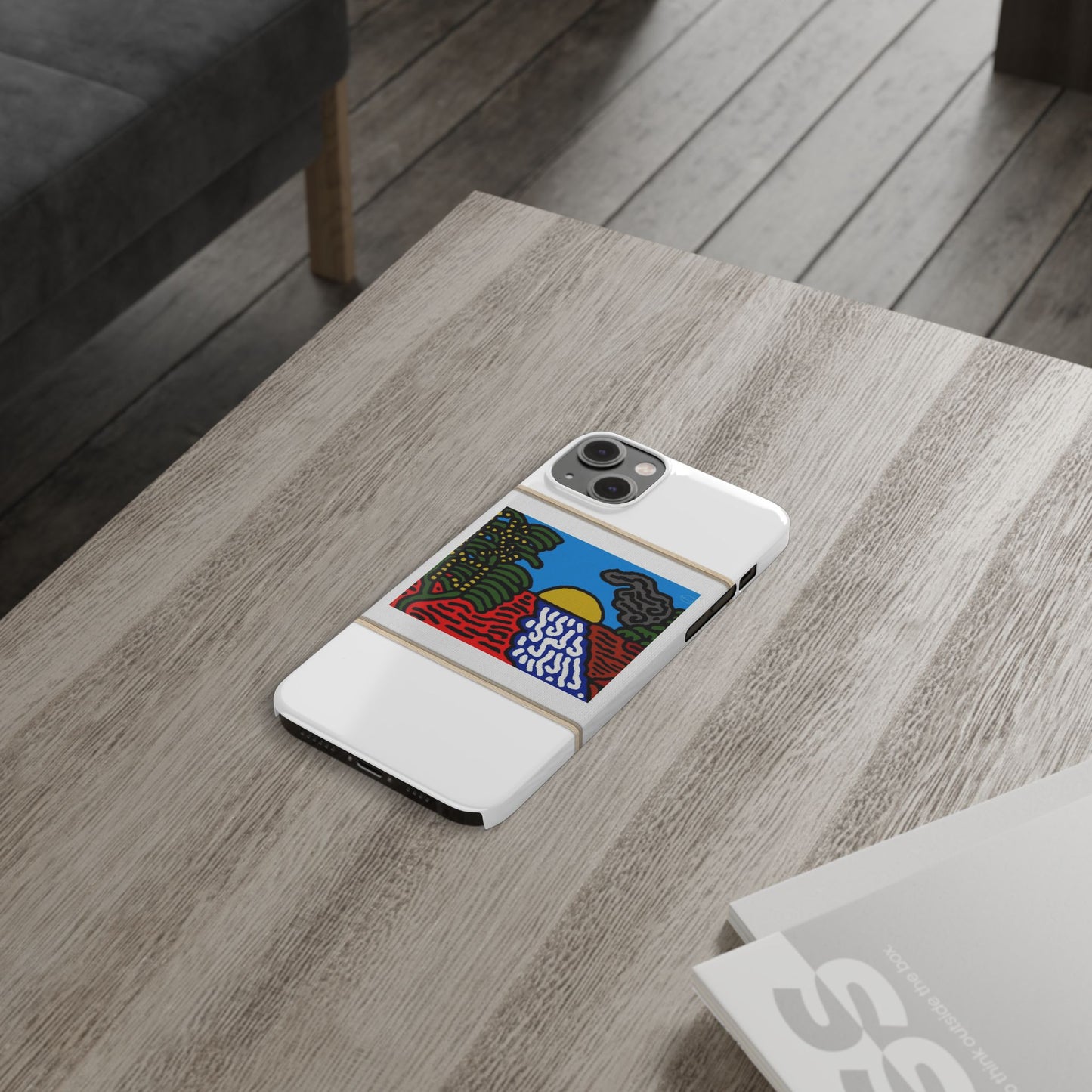 The river that joins the Australian wattle and Lebanese cedar tree in friendship Slim Phone Case