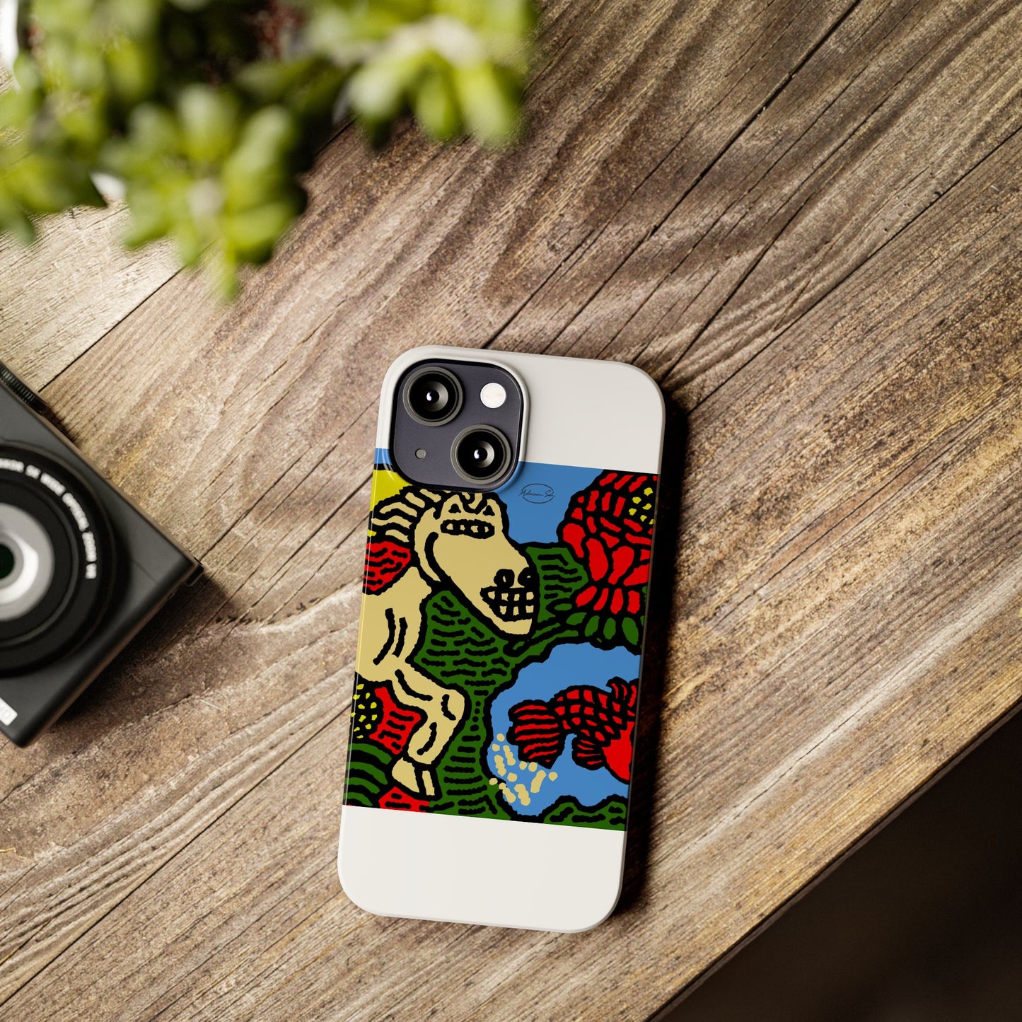 Galloping carefree through life Slim Phone Case