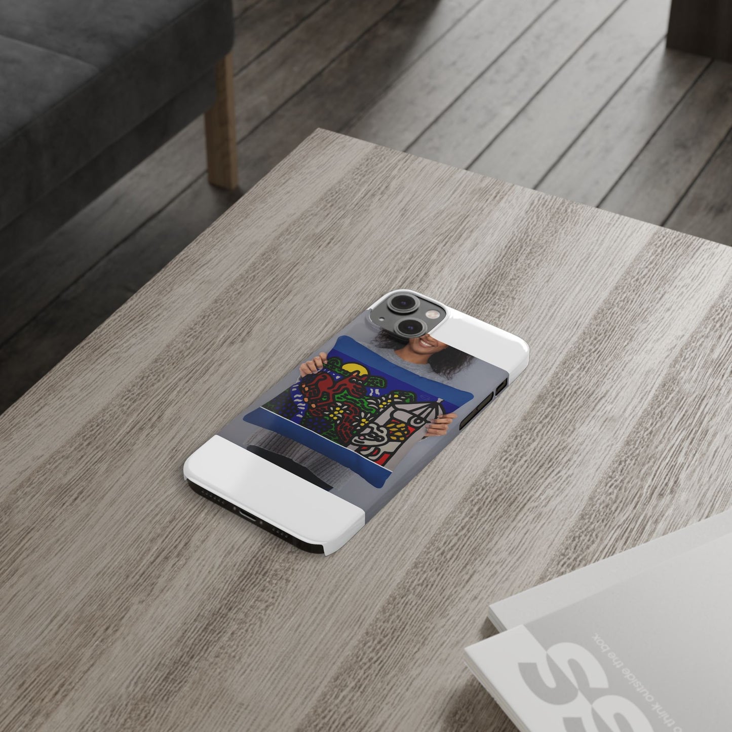 Bunny welcoming a friendly horse on his journey Slim Phone Case