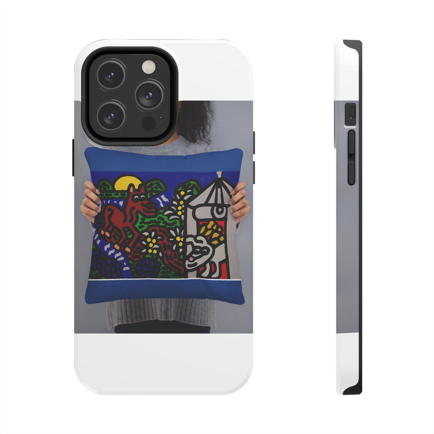 Bunny welcoming a friendly horse on his journey Tough Phone Case